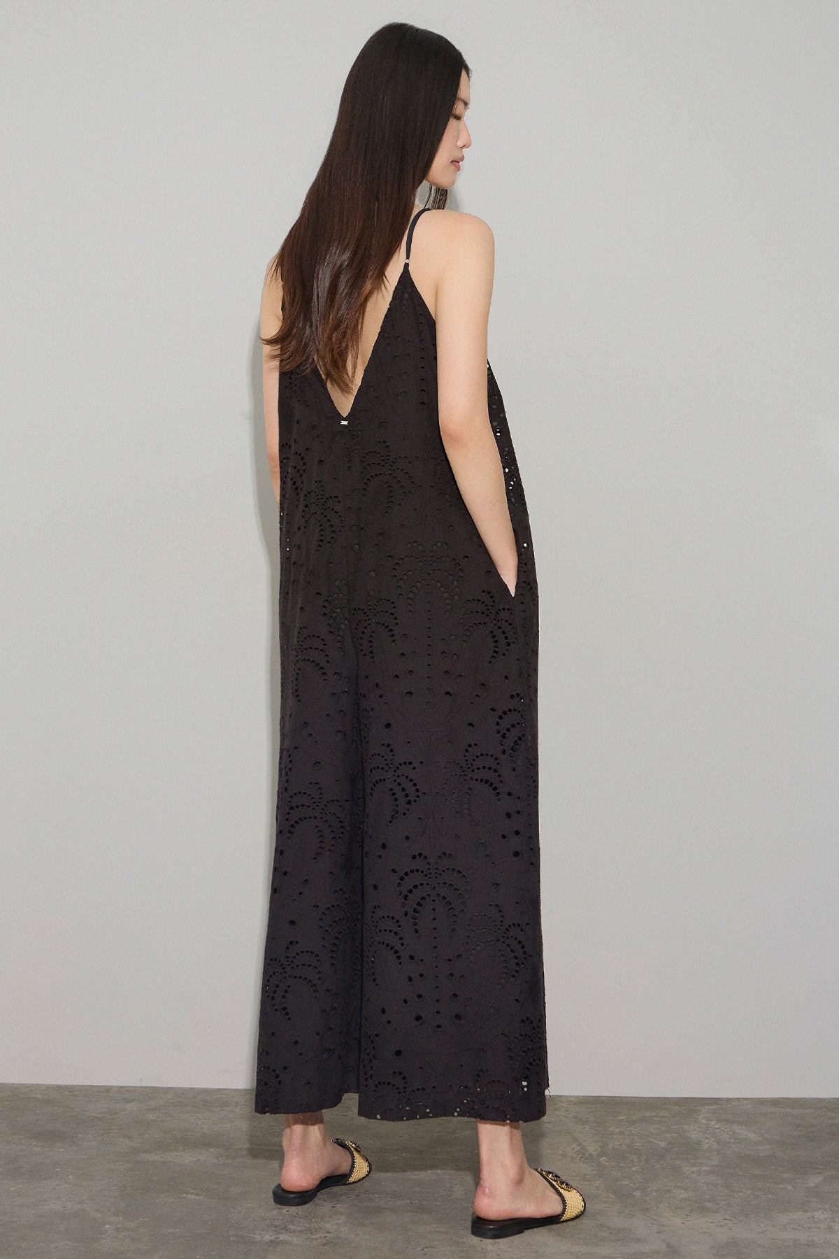 Bsb Regular Fit Lazer Kesim Dantel Nakış Kemerli Tulum