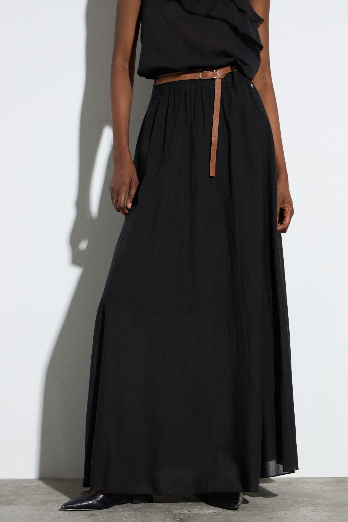 Bsb Regular Fit Beli Lastikli Kemerli Maxi Etek