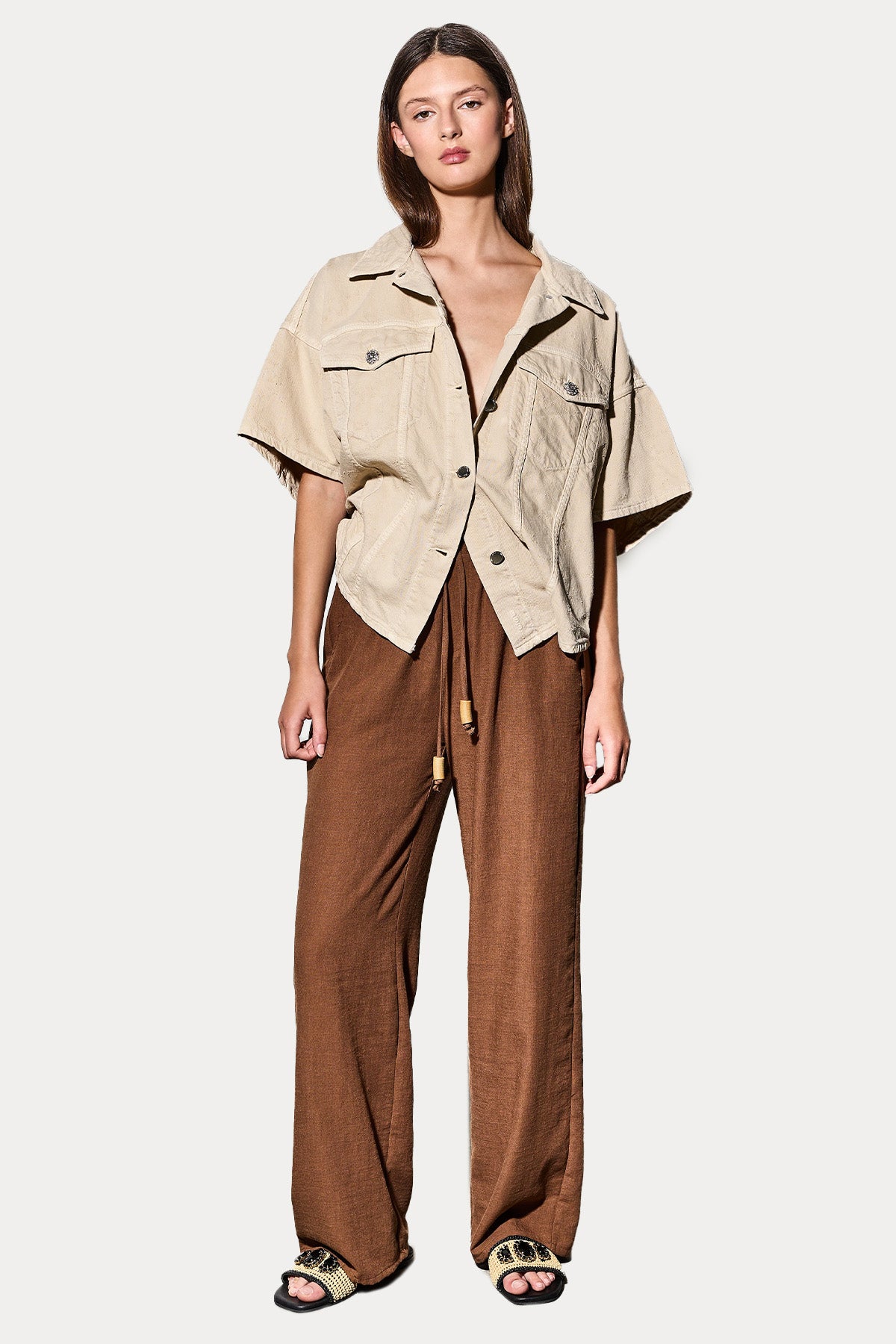 Bsb Relaxed Fit Beli Lastikli Yandan Cepli Pantolon