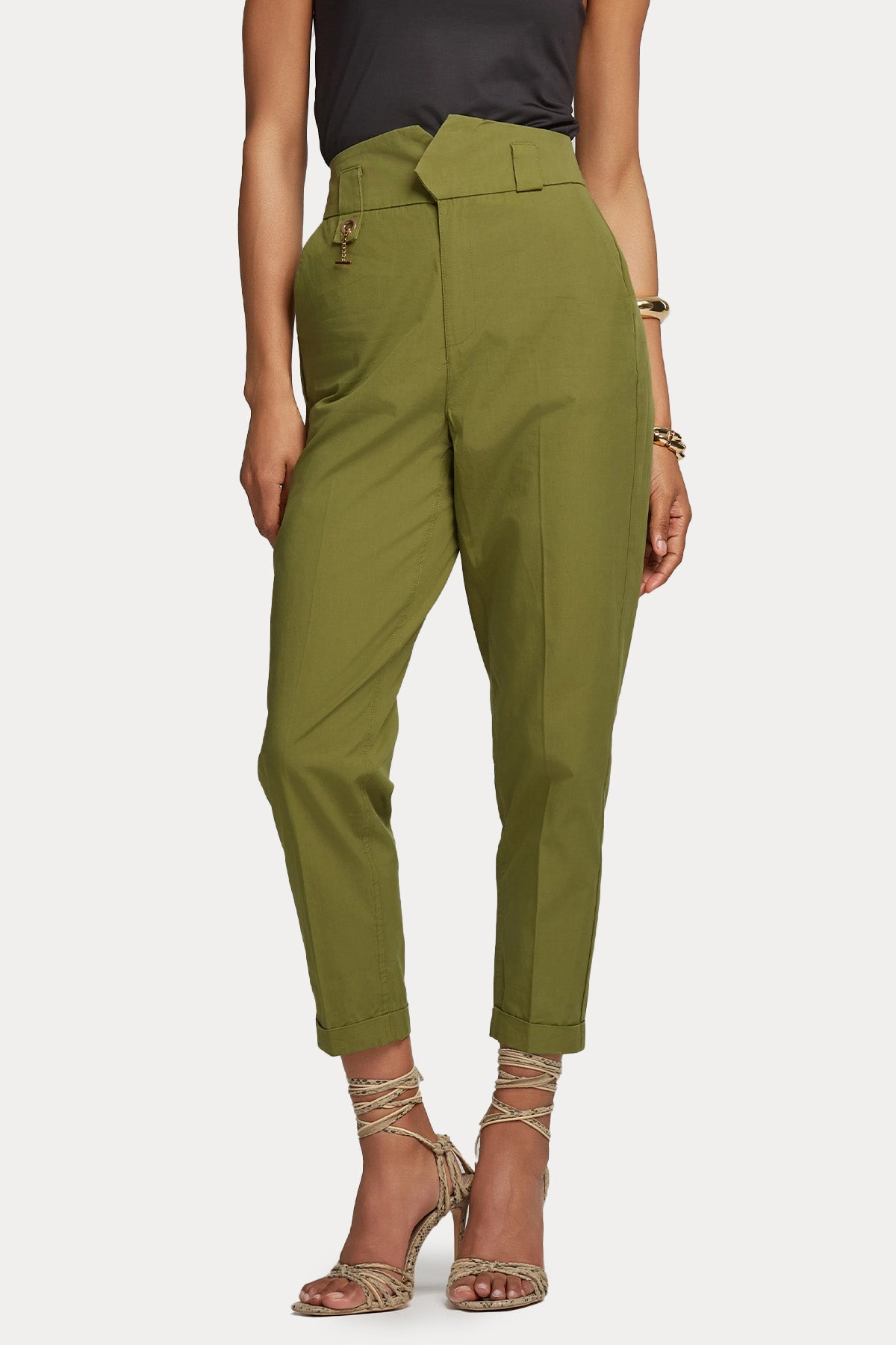 Lynne Straight Fit Yüksek Bel Crop Pantolon