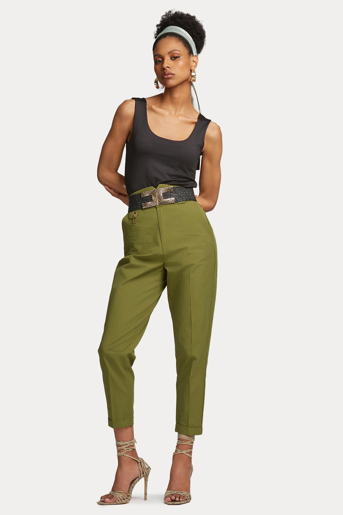 Lynne Straight Fit Yüksek Bel Crop Pantolon