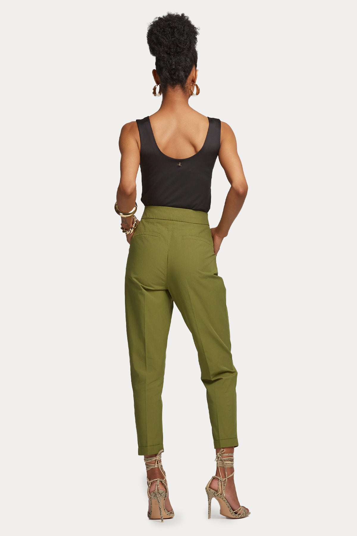 Lynne Straight Fit Yüksek Bel Crop Pantolon