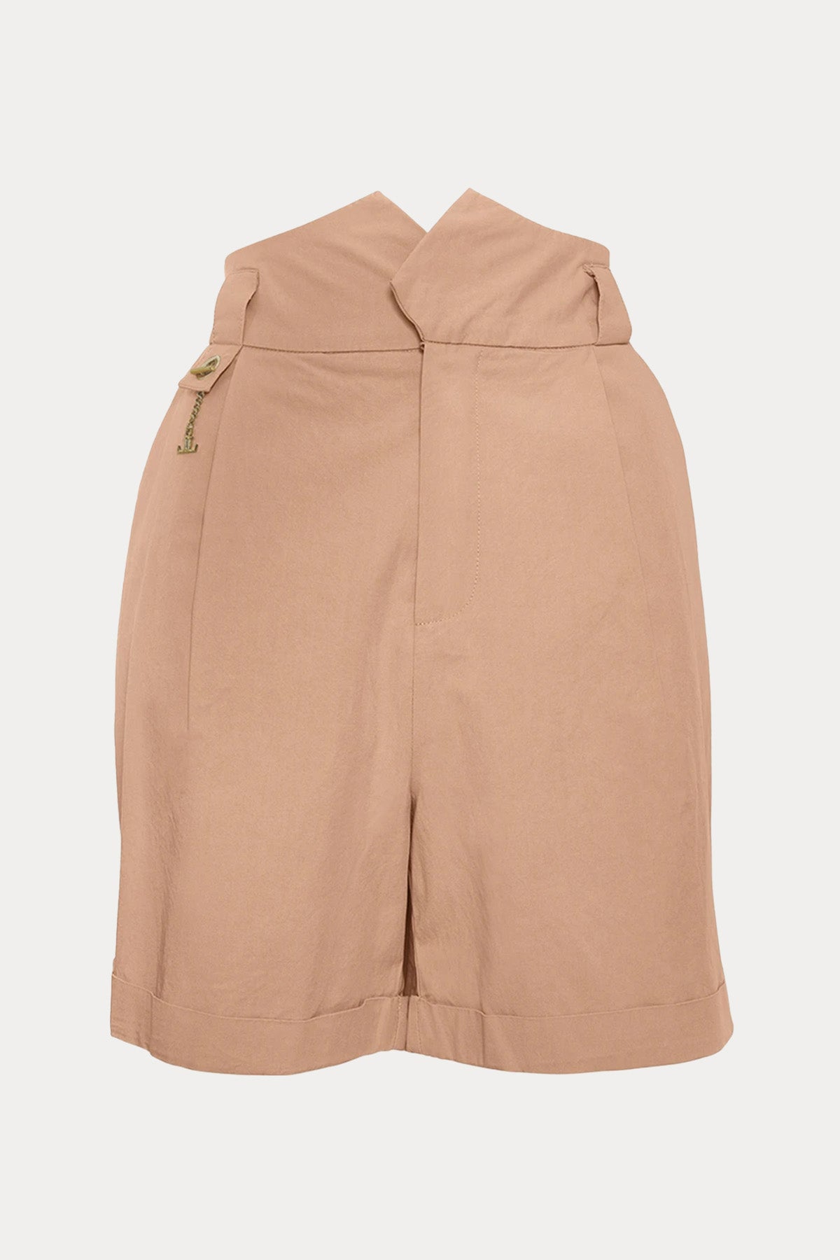 Lynne Straight Fit Yüksek Bel Yandan Cepli Şort