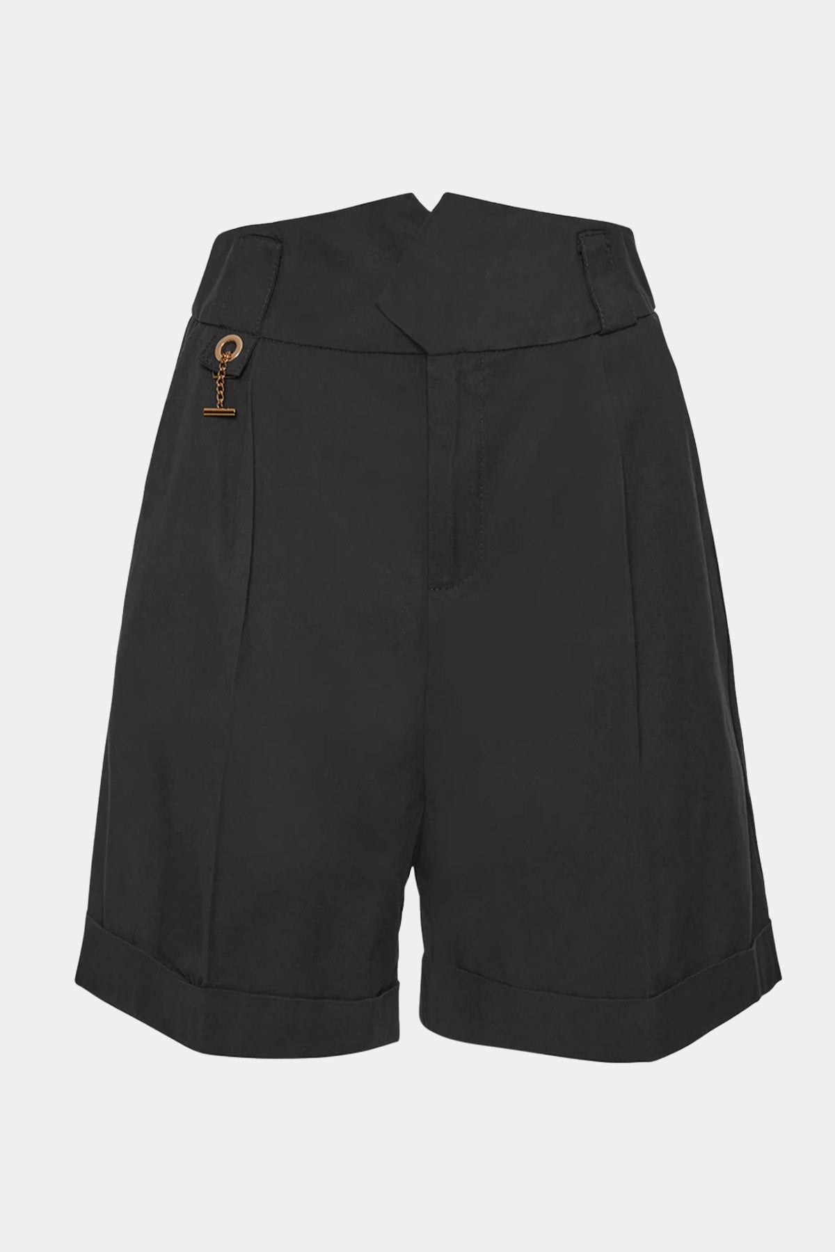 Lynne Straight Fit Yüksek Bel Yandan Cepli Şort