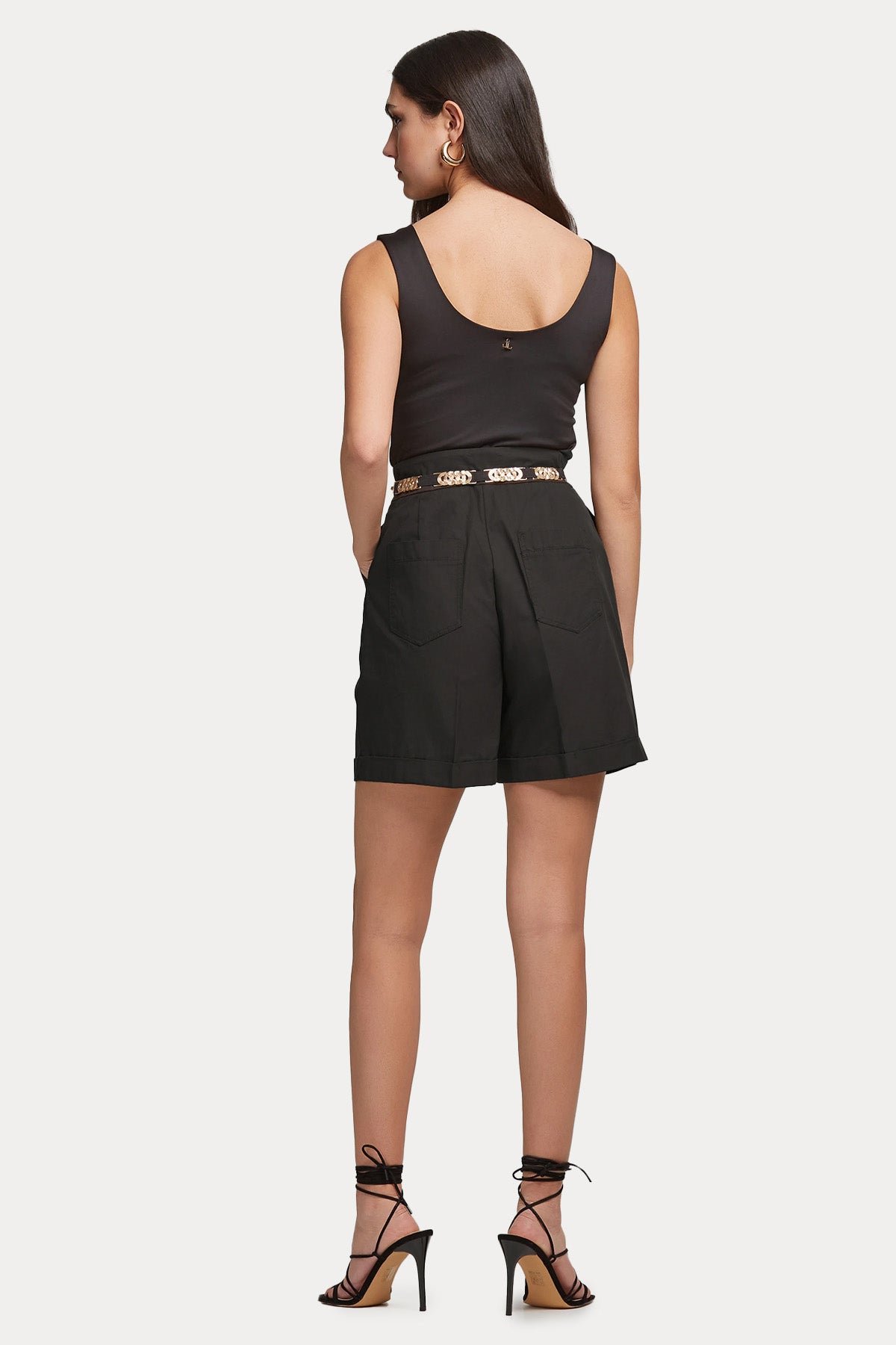 Lynne Straight Fit Yüksek Bel Yandan Cepli Şort