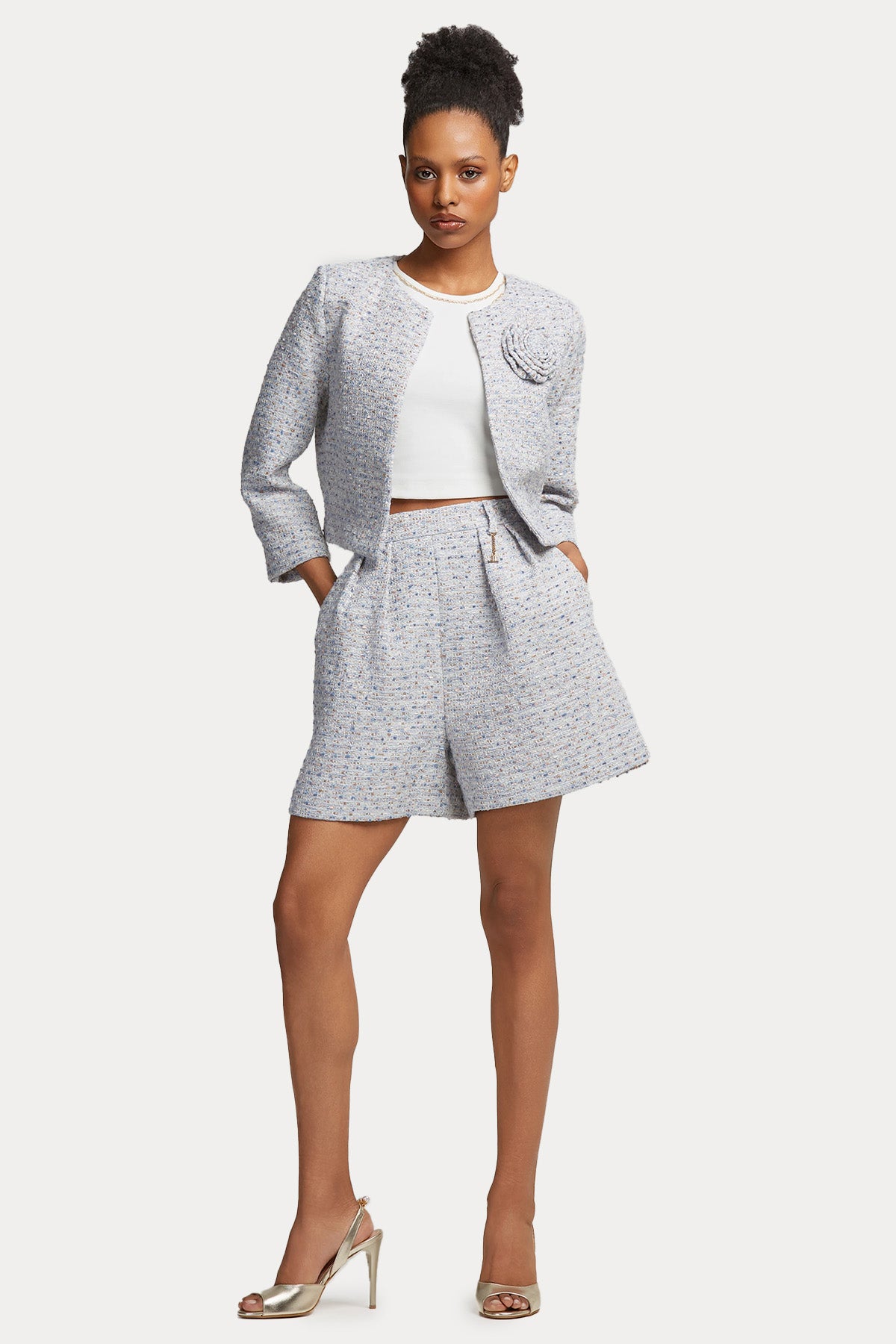 Lynne Relaxed Fit Yüksek Bel Tek Pileli Şort