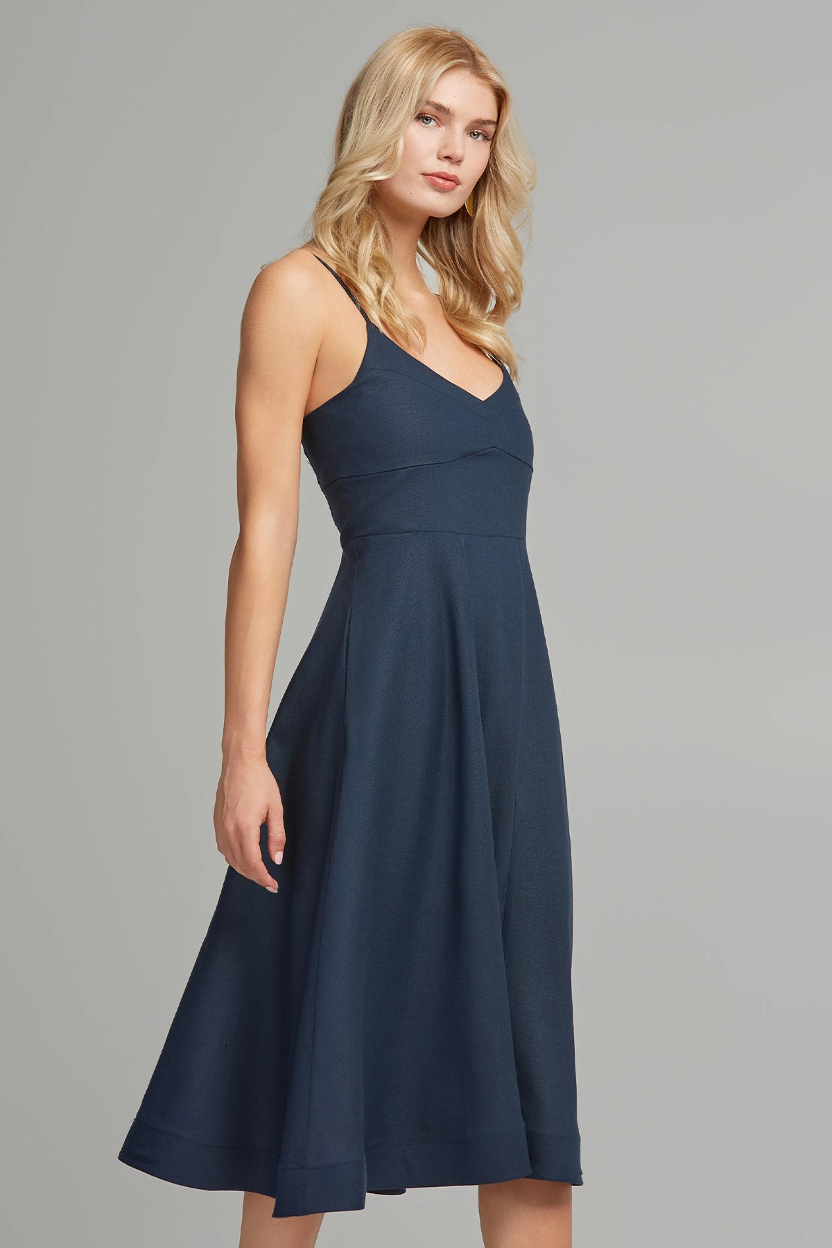 Lynne Askılı Midi Elbise