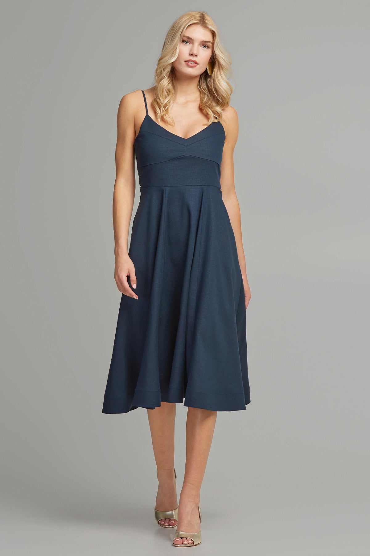 Lynne Askılı Midi Elbise