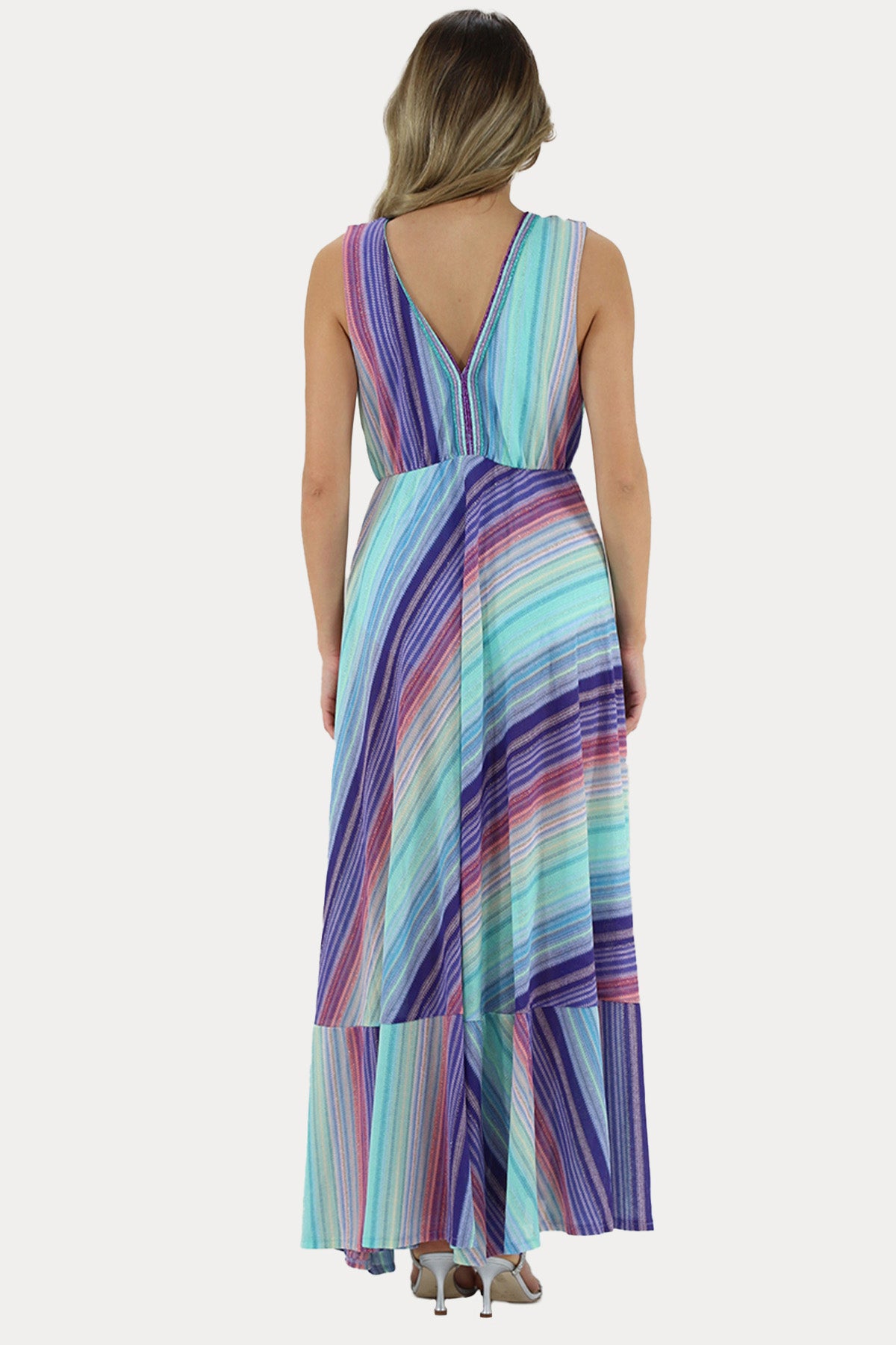 Pho Firenze Zıbınlı Maxi Tek Yırtmaç Elbise