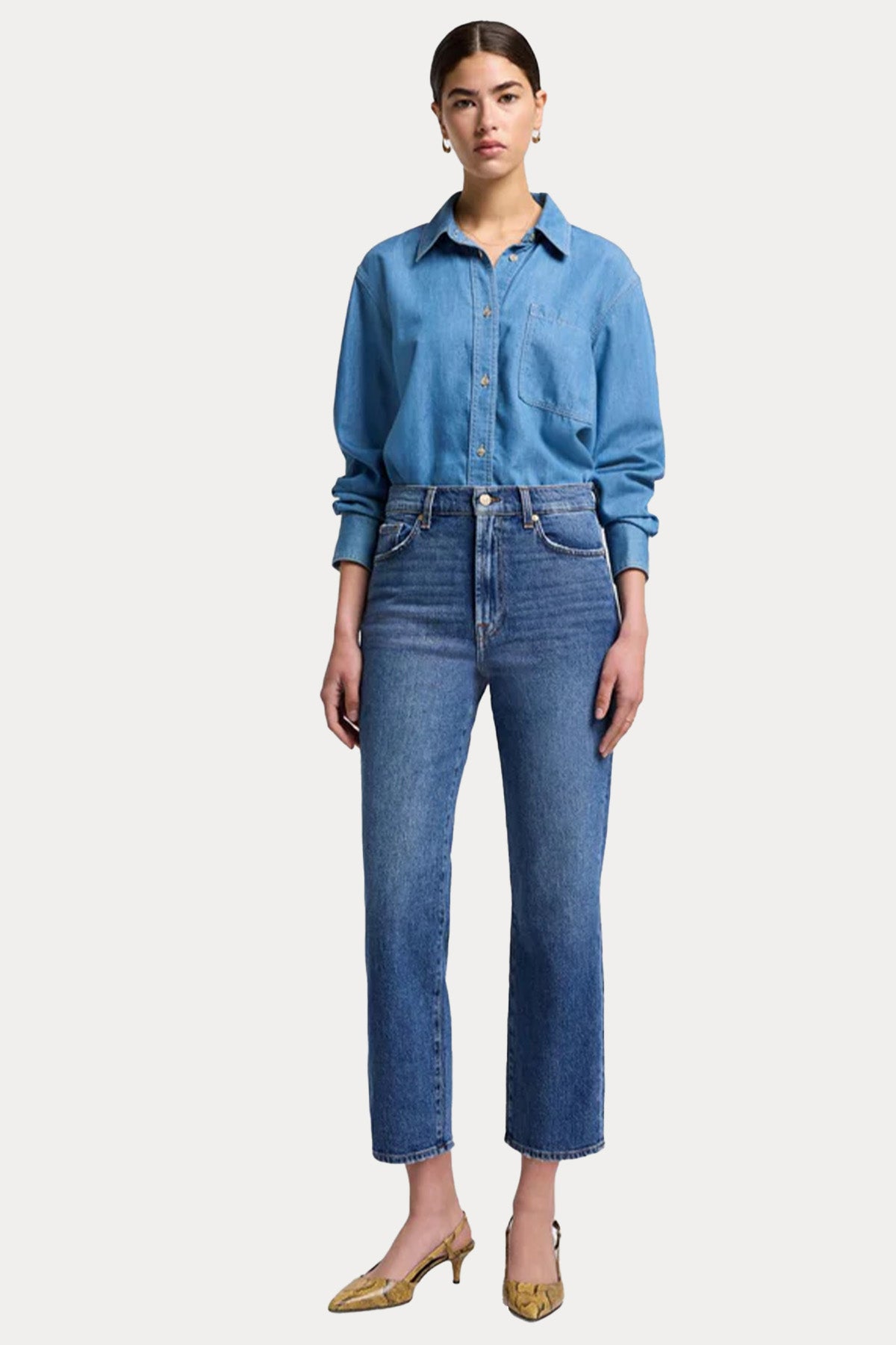 7 For All Mankind Straight Leg Fit Yıkamalı Jeans