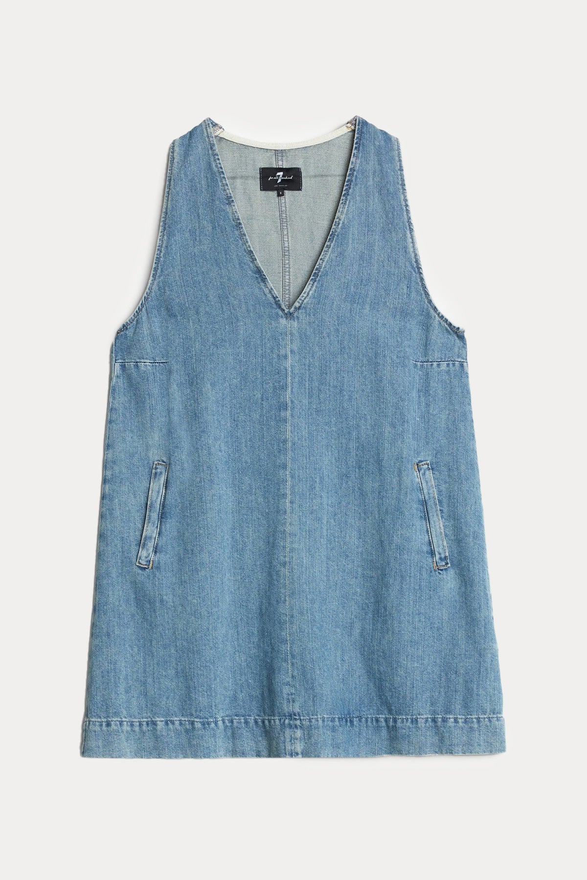 7 For All Mankind Relaxed Fit Denim Mini Elbise