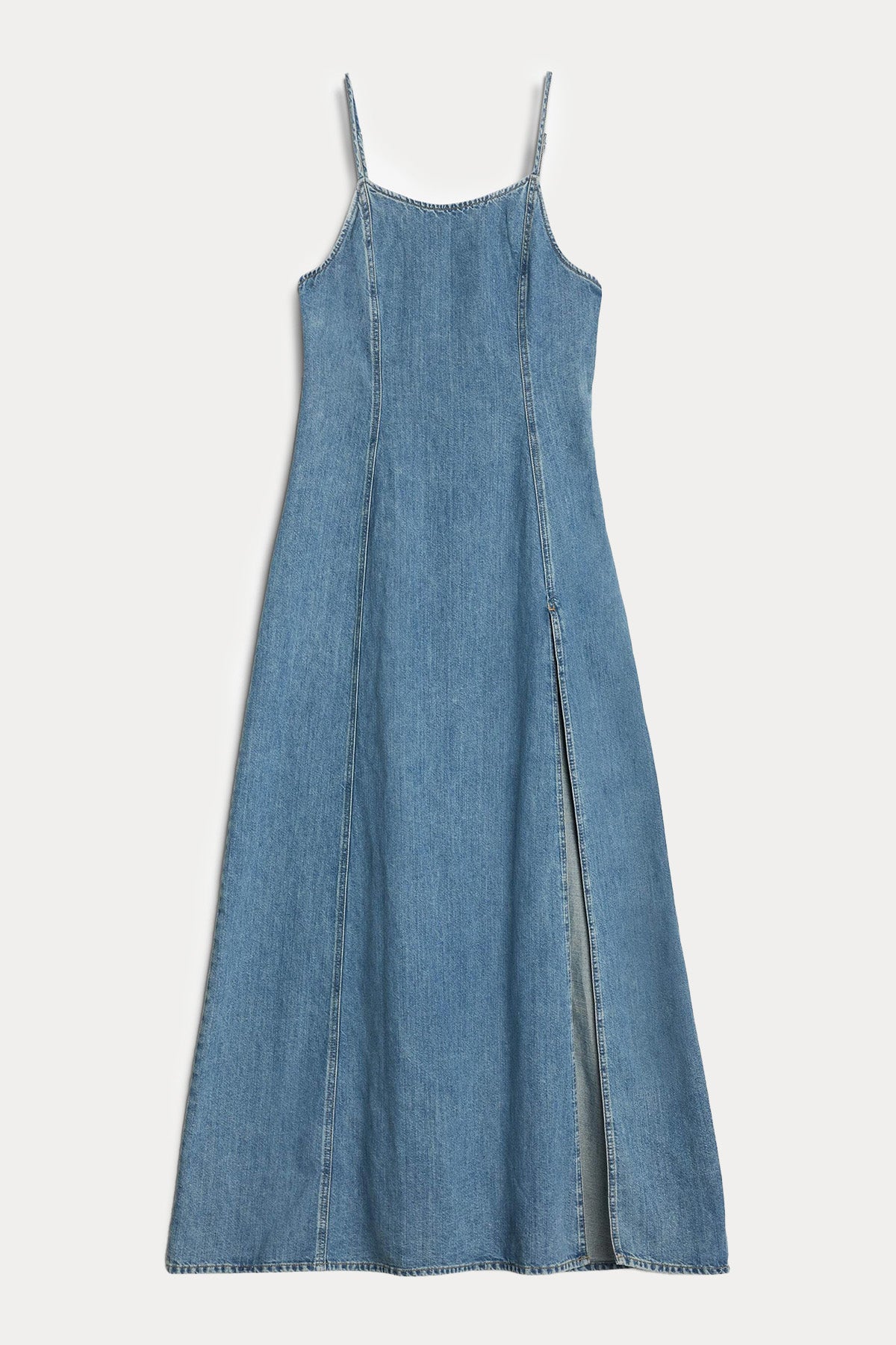 7 For All Mankind Relaxed Fit Askılı Denim Maxi Elbise