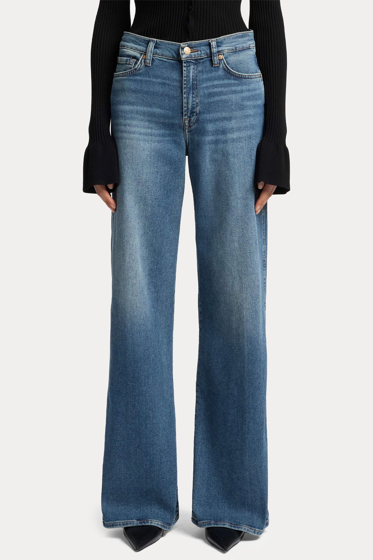 7 For All Mankind Lotta Straight Fit Yıkamalı Jeans