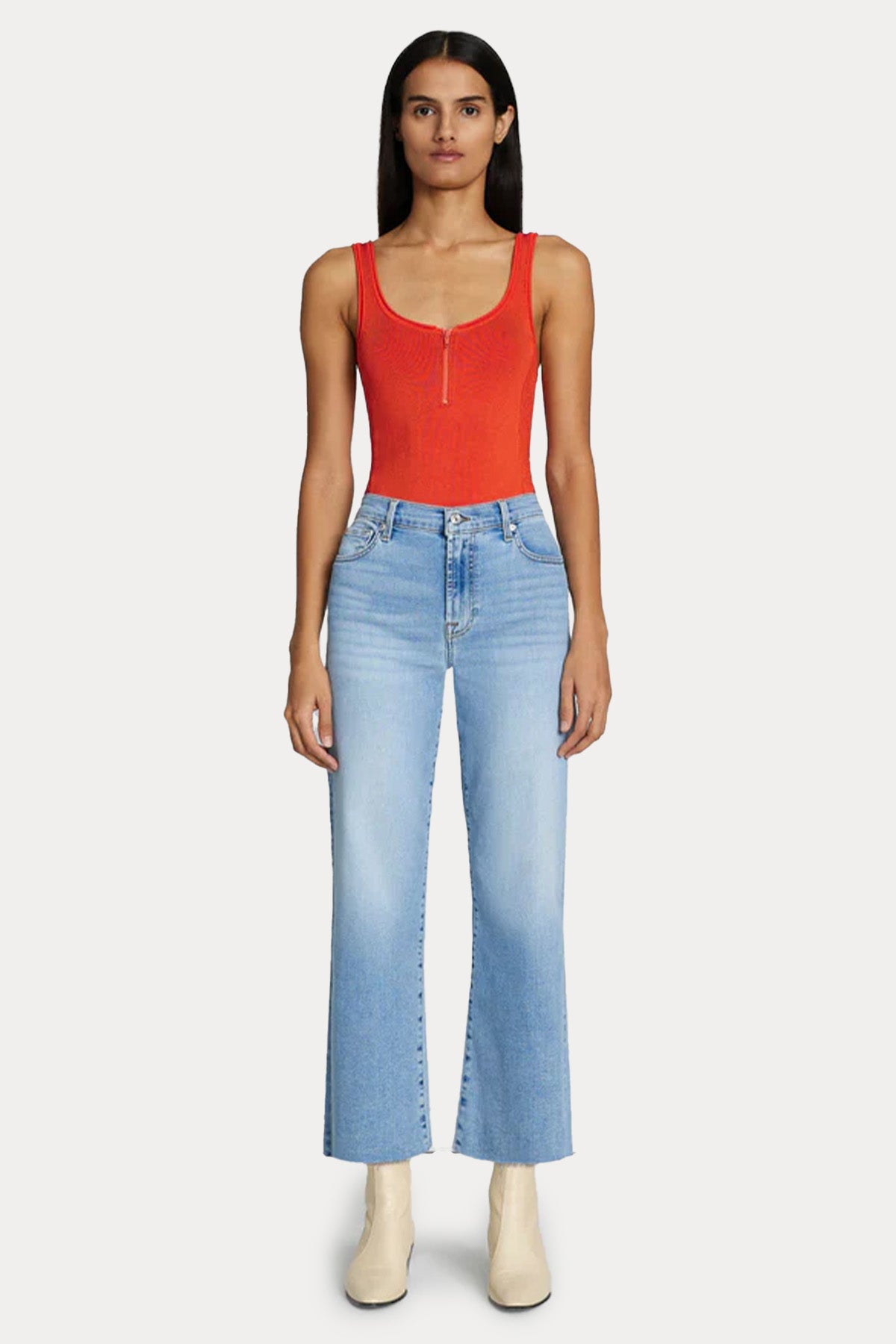 7 For All Mankind Alexa Cropped Straight Fit Jeans
