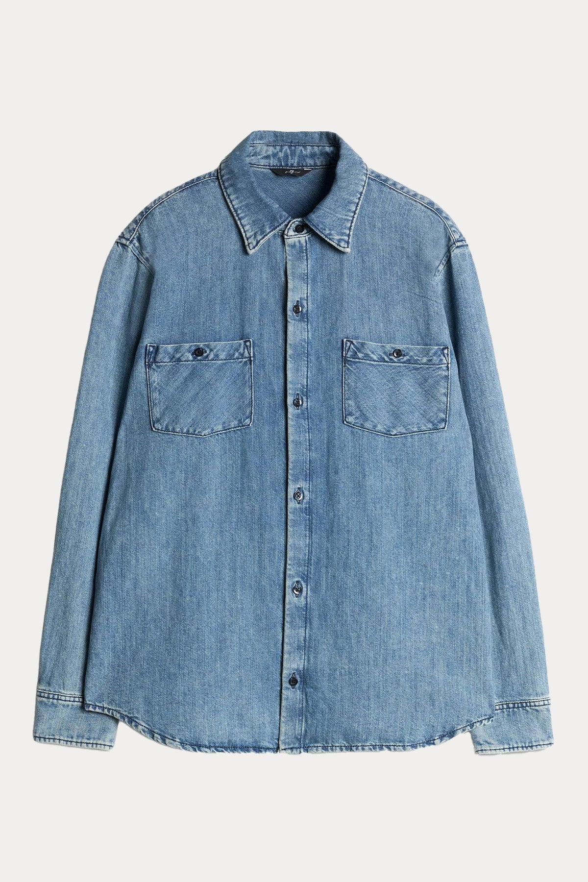 7 For All Mankind Relaxed Fit Denim Keten Gömlek