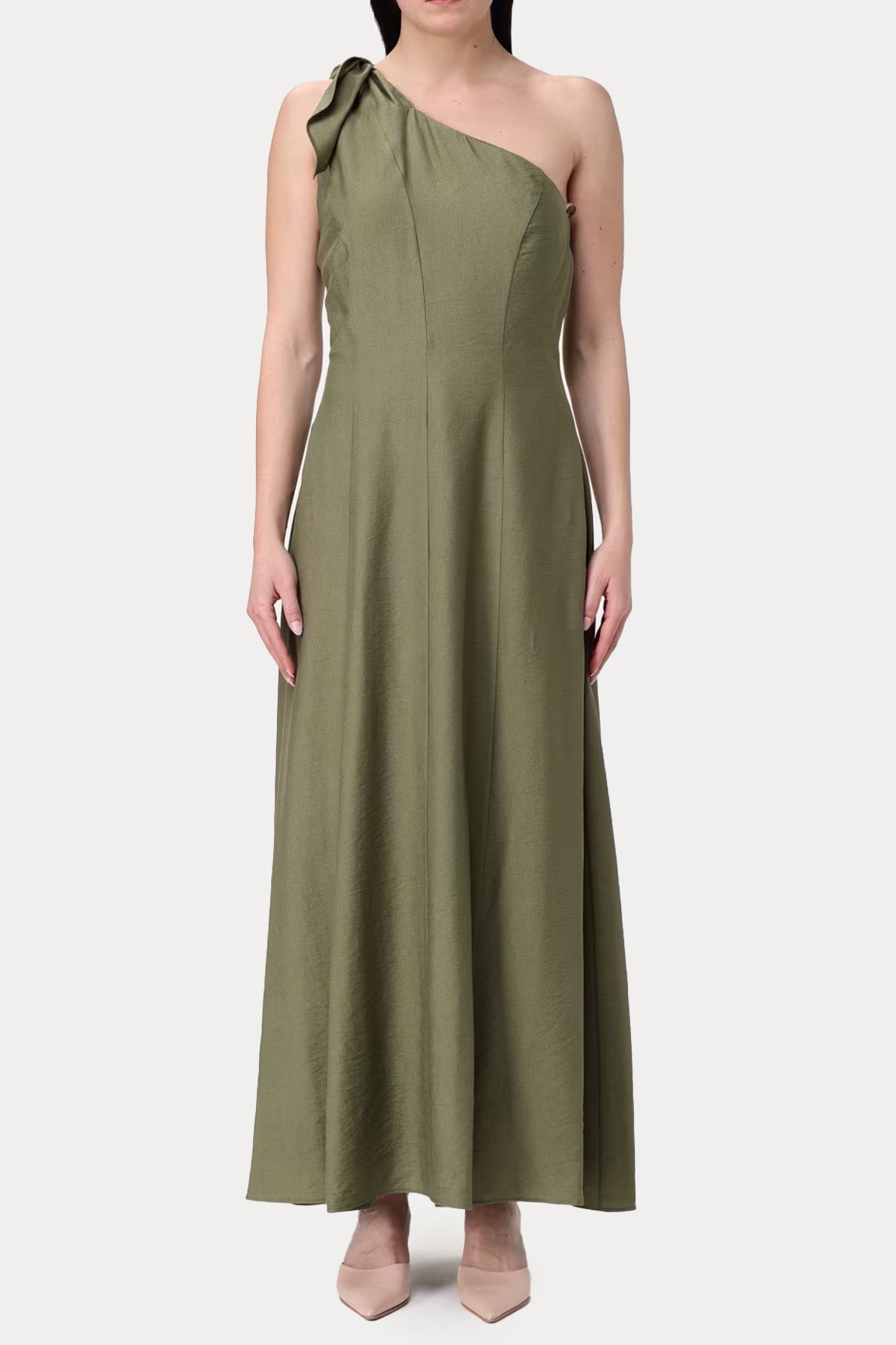 Hanita Tek Omuzlu Maxi Elbise