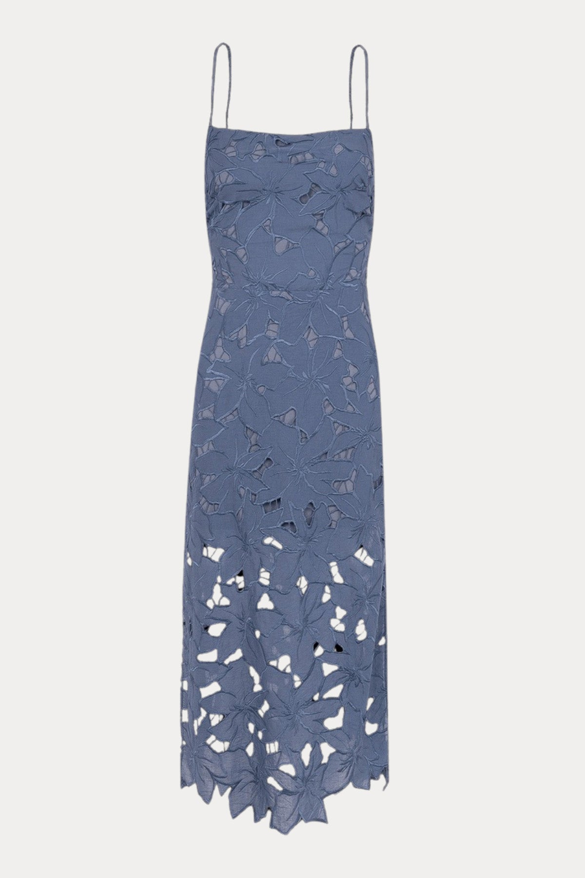 Vix Mei Lazer Kesim Desenli Sırt Dekolteli Midi Elbise