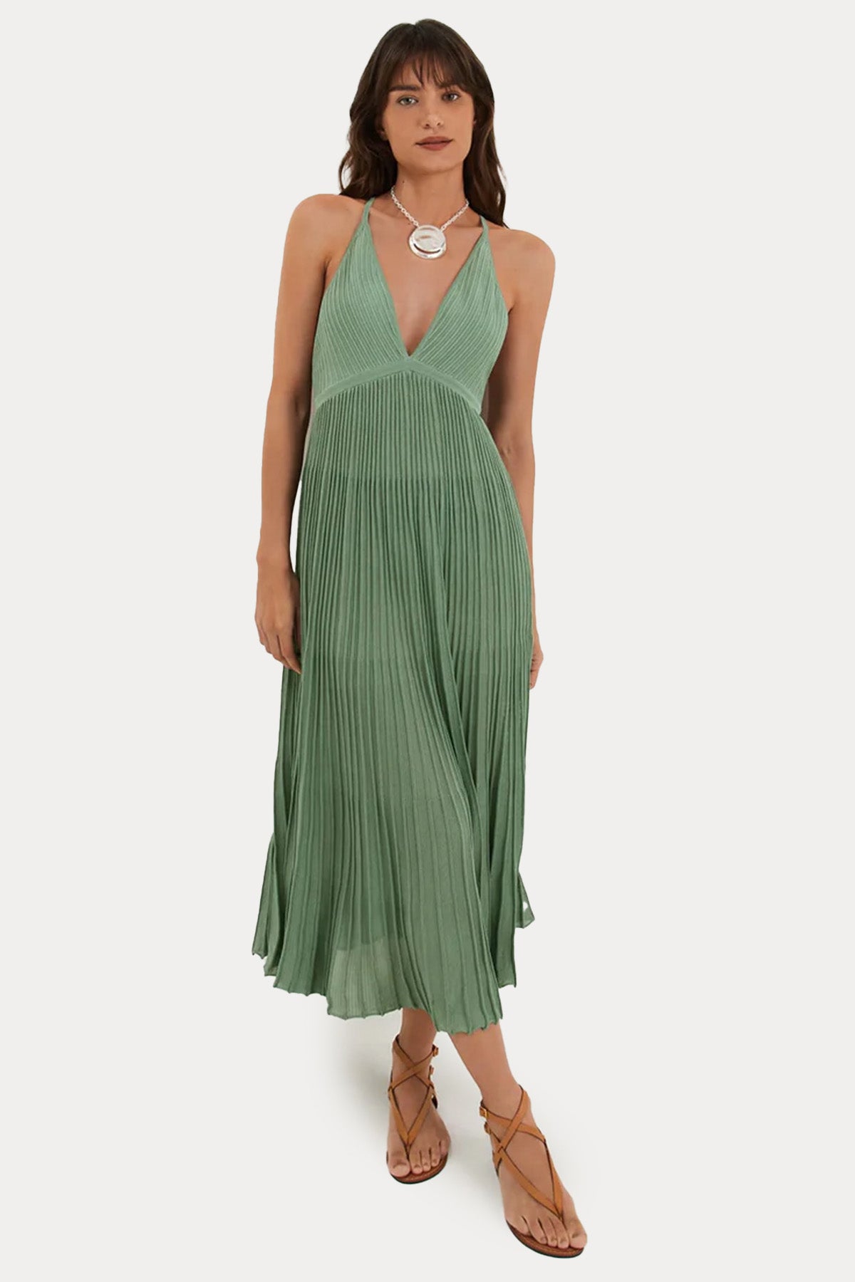 Vix Katia Çapraz Askılı Sırt Dekolteli Maxi Elbise