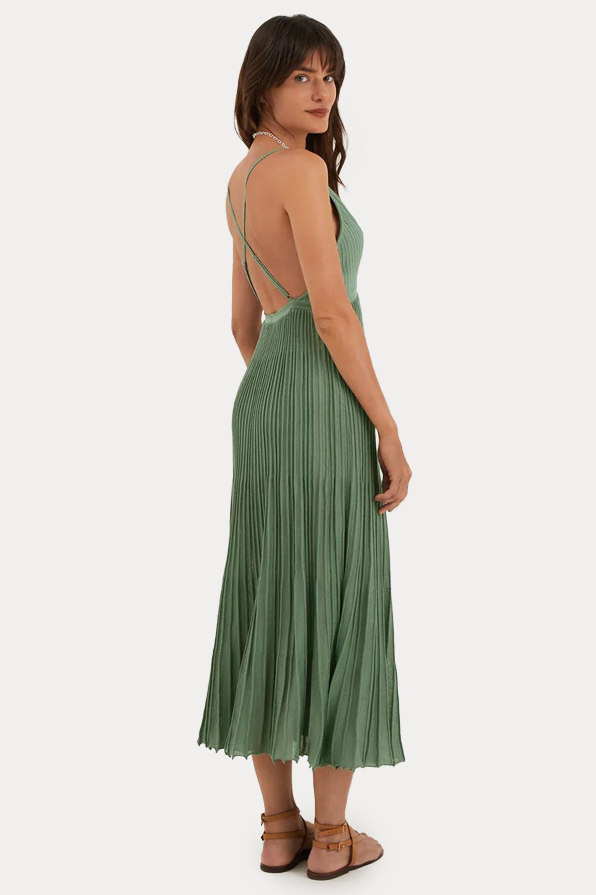 Vix Katia Çapraz Askılı Sırt Dekolteli Maxi Elbise