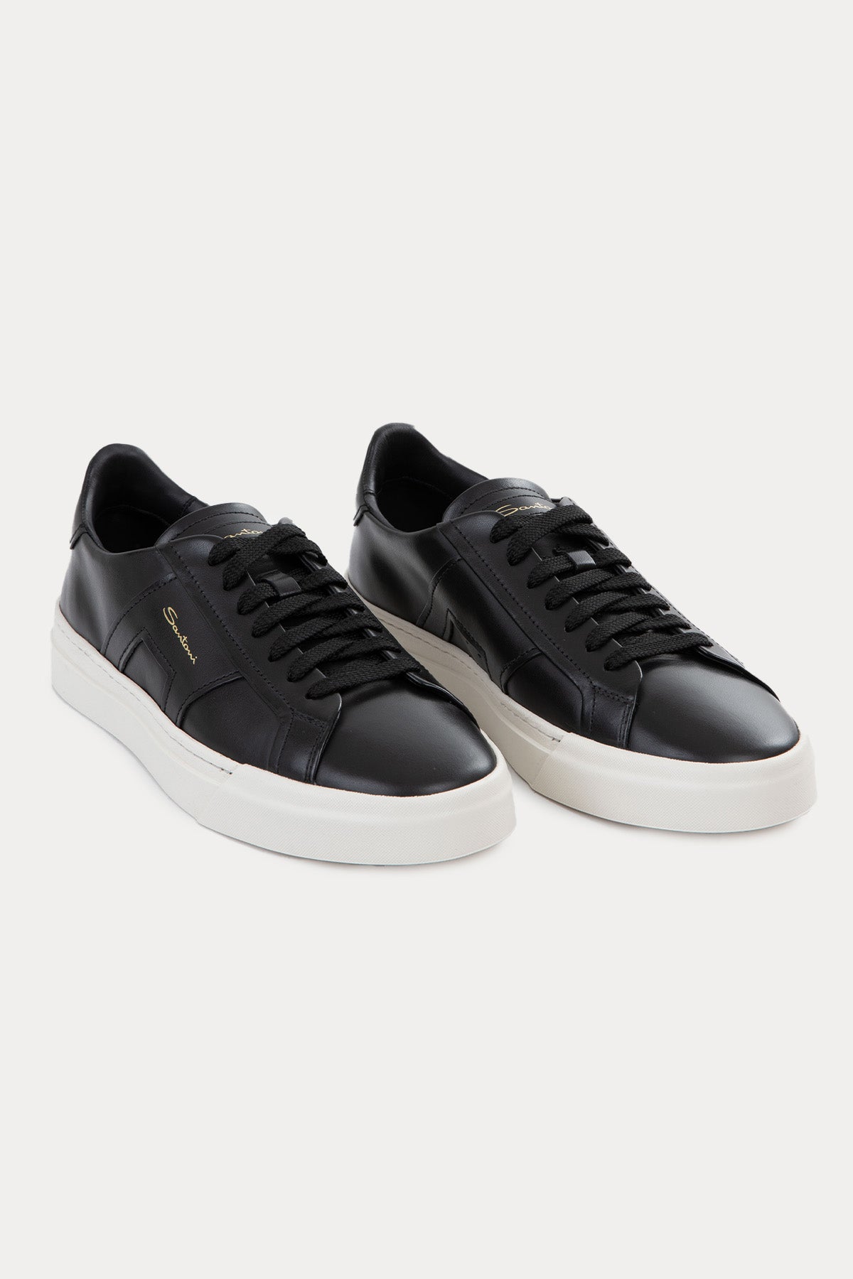 Santoni Double Buckle Deri Sneaker Ayakkabı