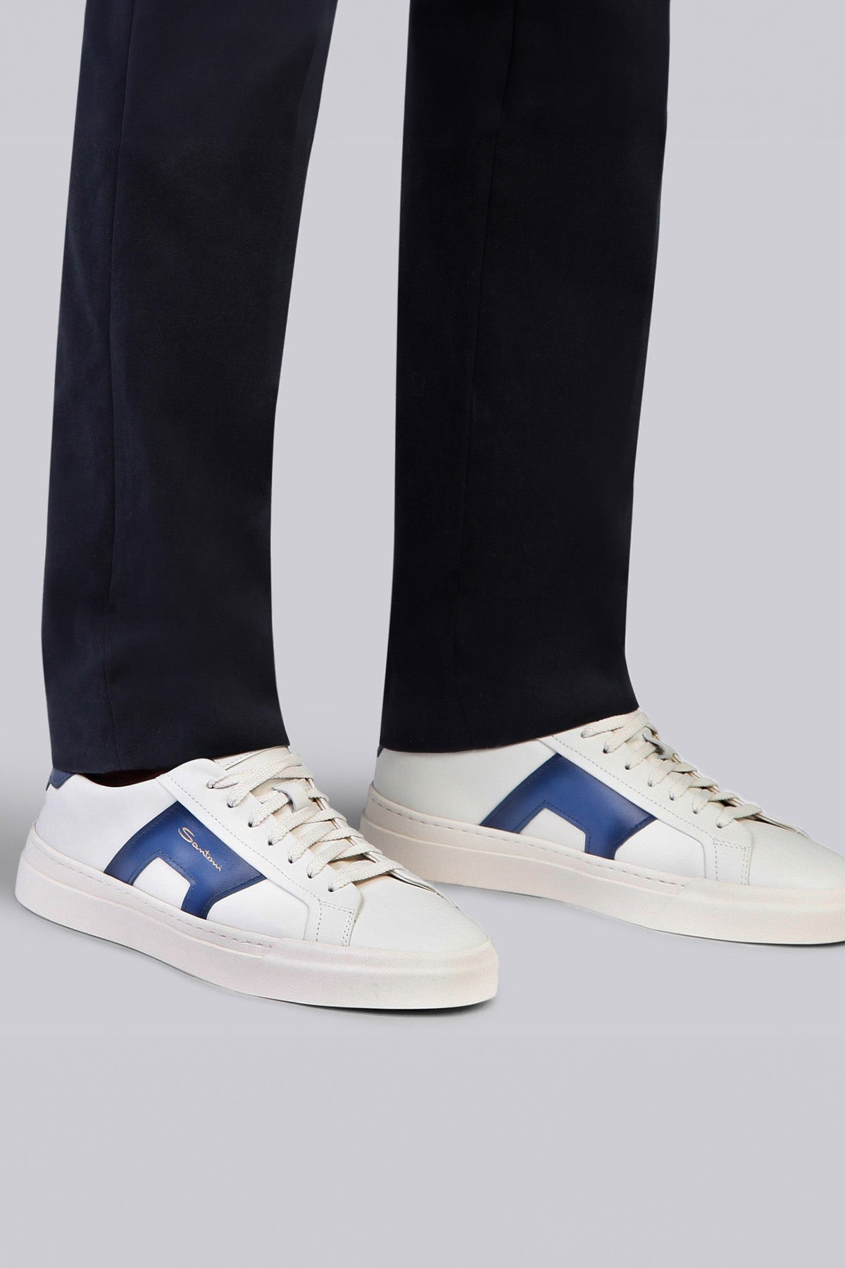 Santoni Double Buckle Deri Sneaker Ayakkabı