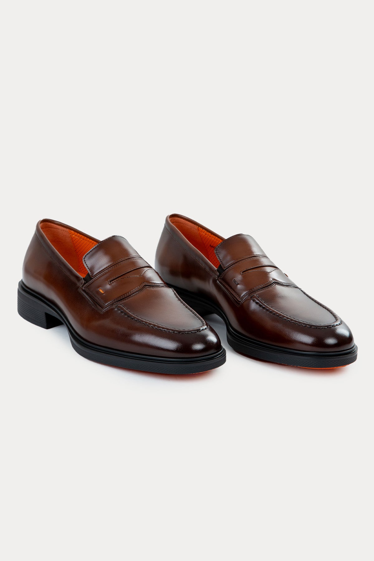 Santoni Ultra Hafif Taban Deri Loafer Ayakkabı