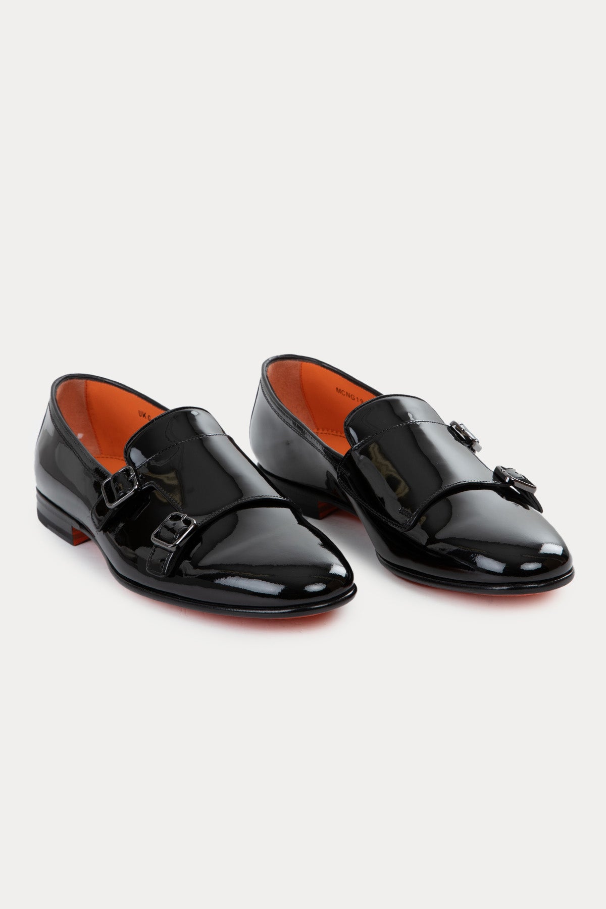 Santoni Rugan Deri Çift Tokalı Loafer Ayakkabı