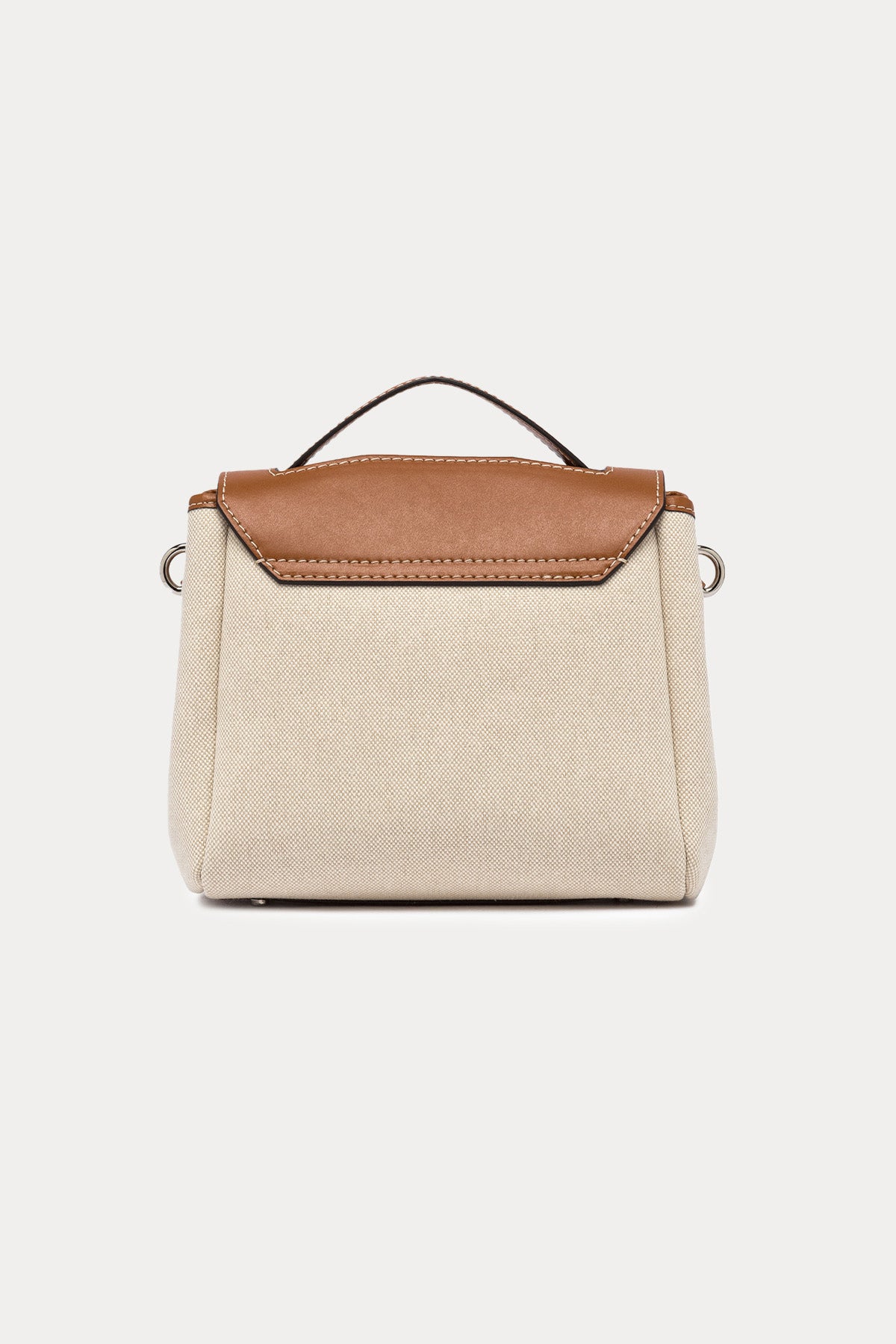 Gianni Chiarini Clio Deri Kombinasyonlu Kanvas Kumaş Omuz Çantası