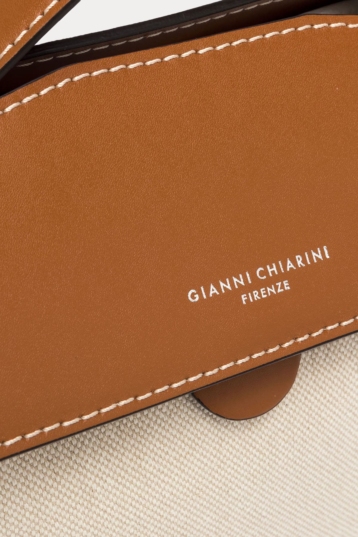 Gianni Chiarini Clio Deri Kombinasyonlu Kanvas Kumaş Omuz Çantası