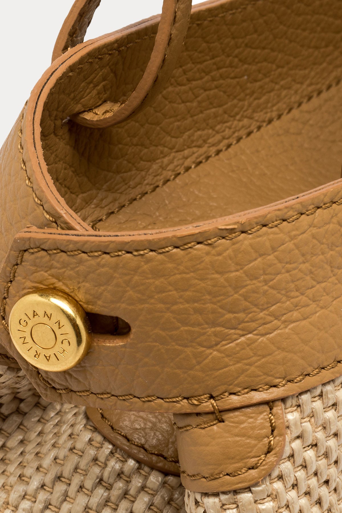 Gianni Chiarini Ottavia Deri Kombinasyonlu Hasır Örgü Omuz Çantası