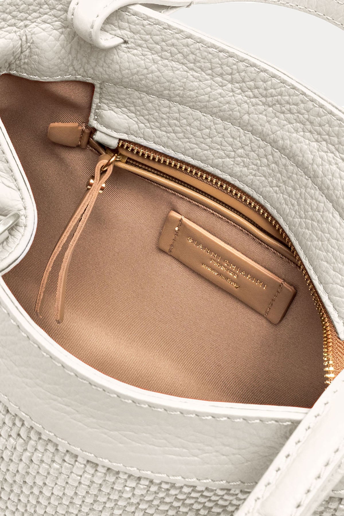 Gianni Chiarini Ottavia Deri Kombinasyonlu Hasır Örgü Omuz Çantası