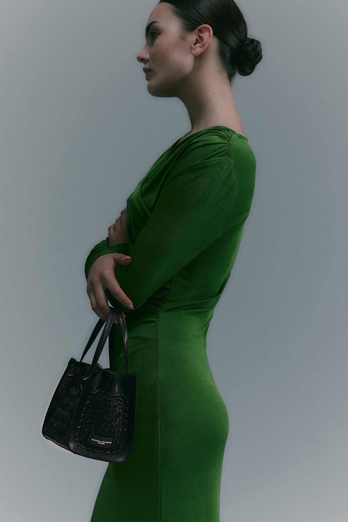 Gianni Chiarini Miss Marcella Deri Kombinasyonlu Small Hasır Örgü Çanta