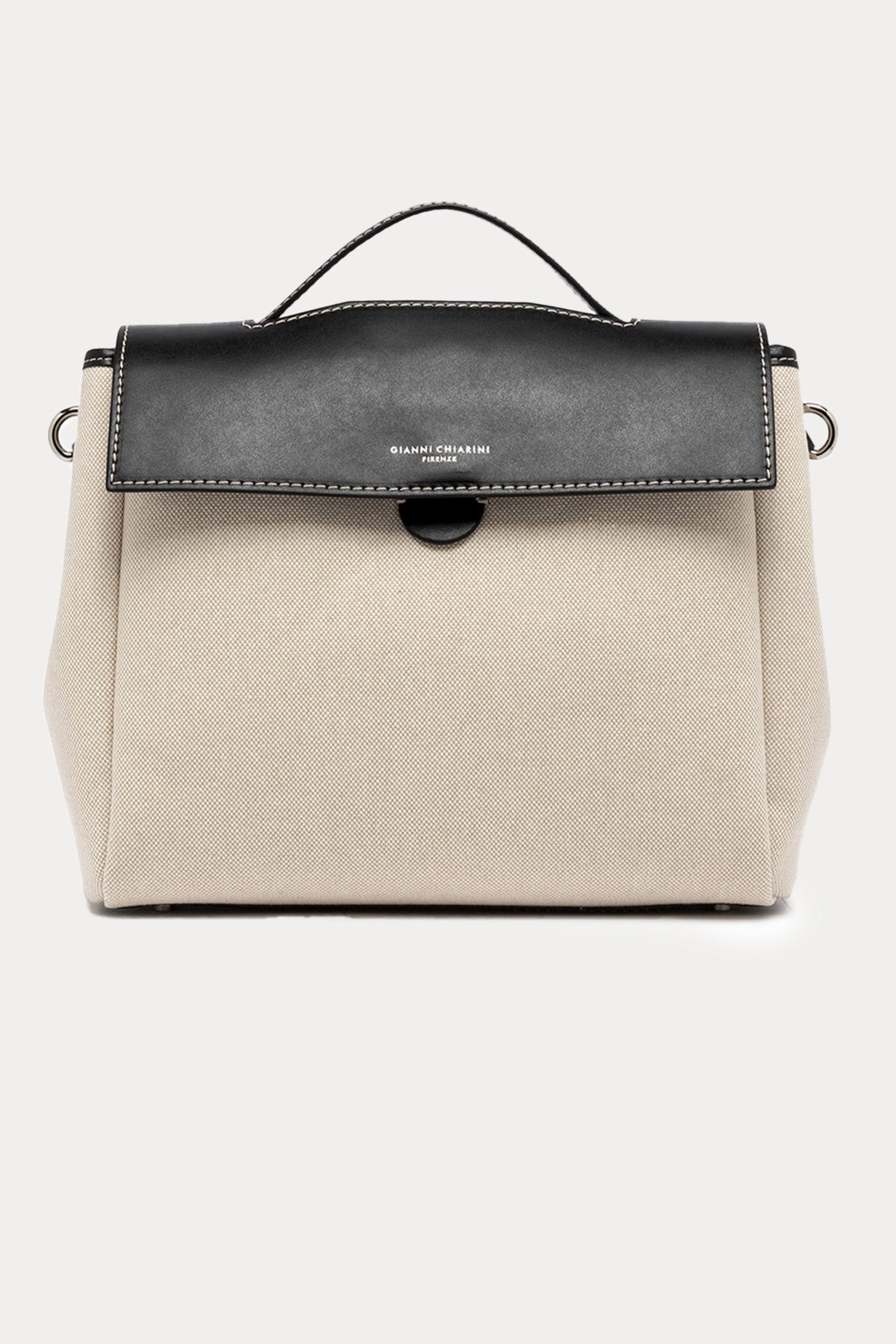 Gianni Chiarini Clio Deri Kombinasyonlu Kanvas Kumaş Omuz Çantası