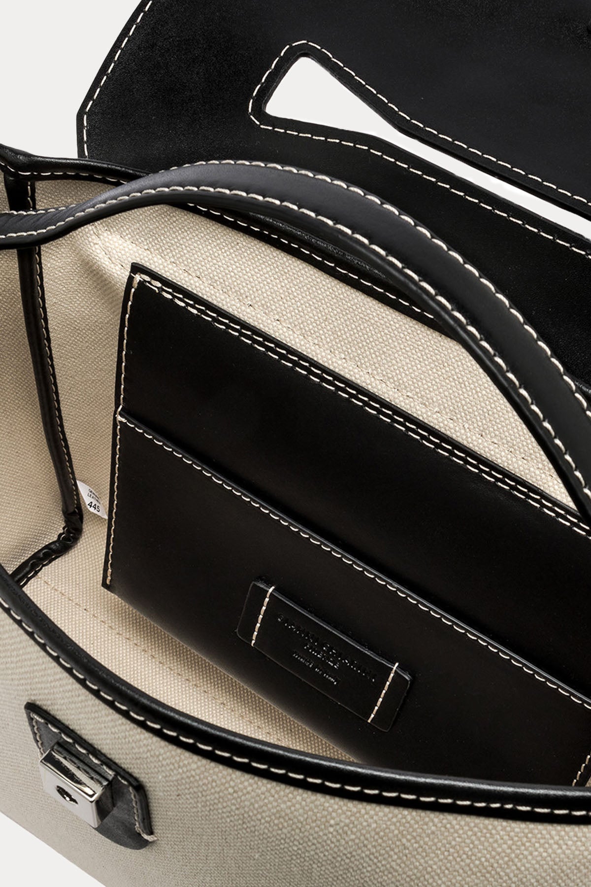 Gianni Chiarini Clio Deri Kombinasyonlu Kanvas Kumaş Omuz Çantası