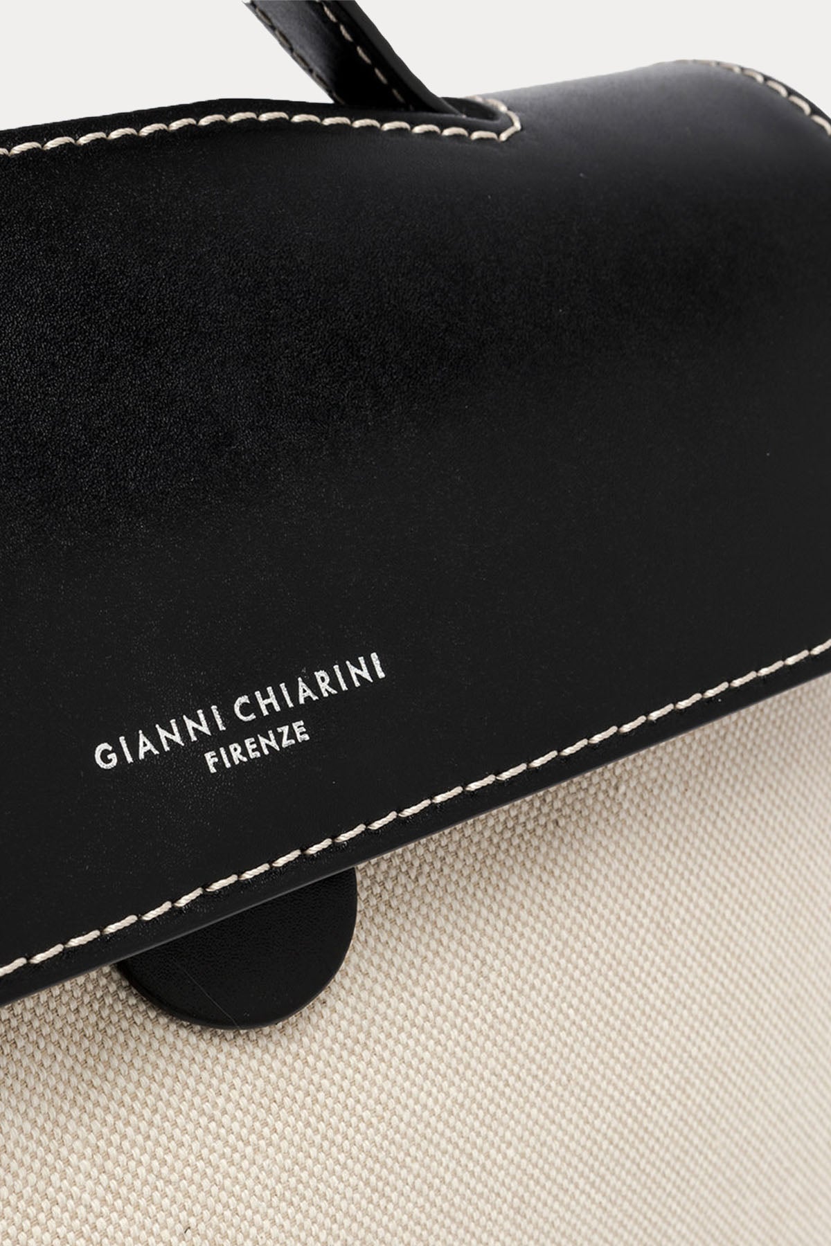 Gianni Chiarini Clio Deri Kombinasyonlu Kanvas Kumaş Omuz Çantası