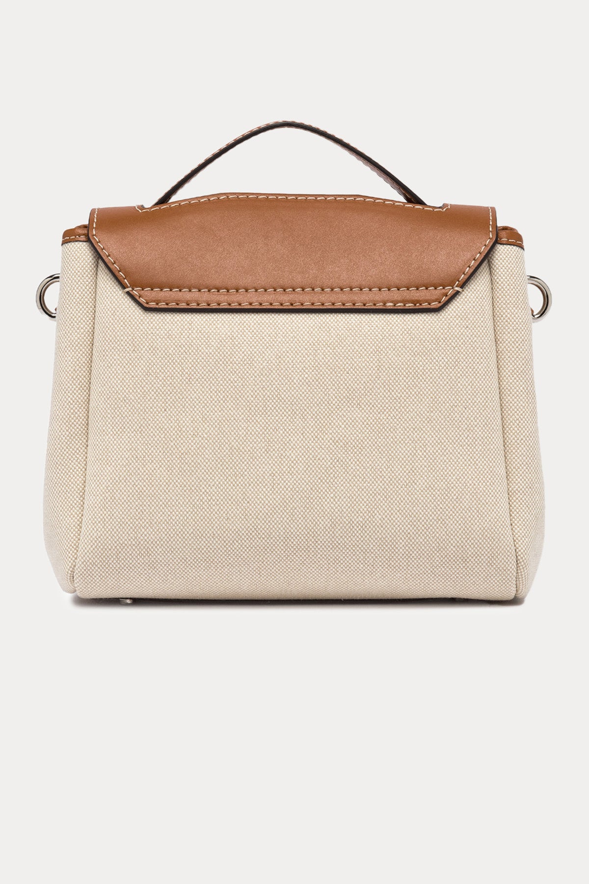 Gianni Chiarini Clio Deri Kombinasyonlu Kanvas Kumaş Omuz Çantası