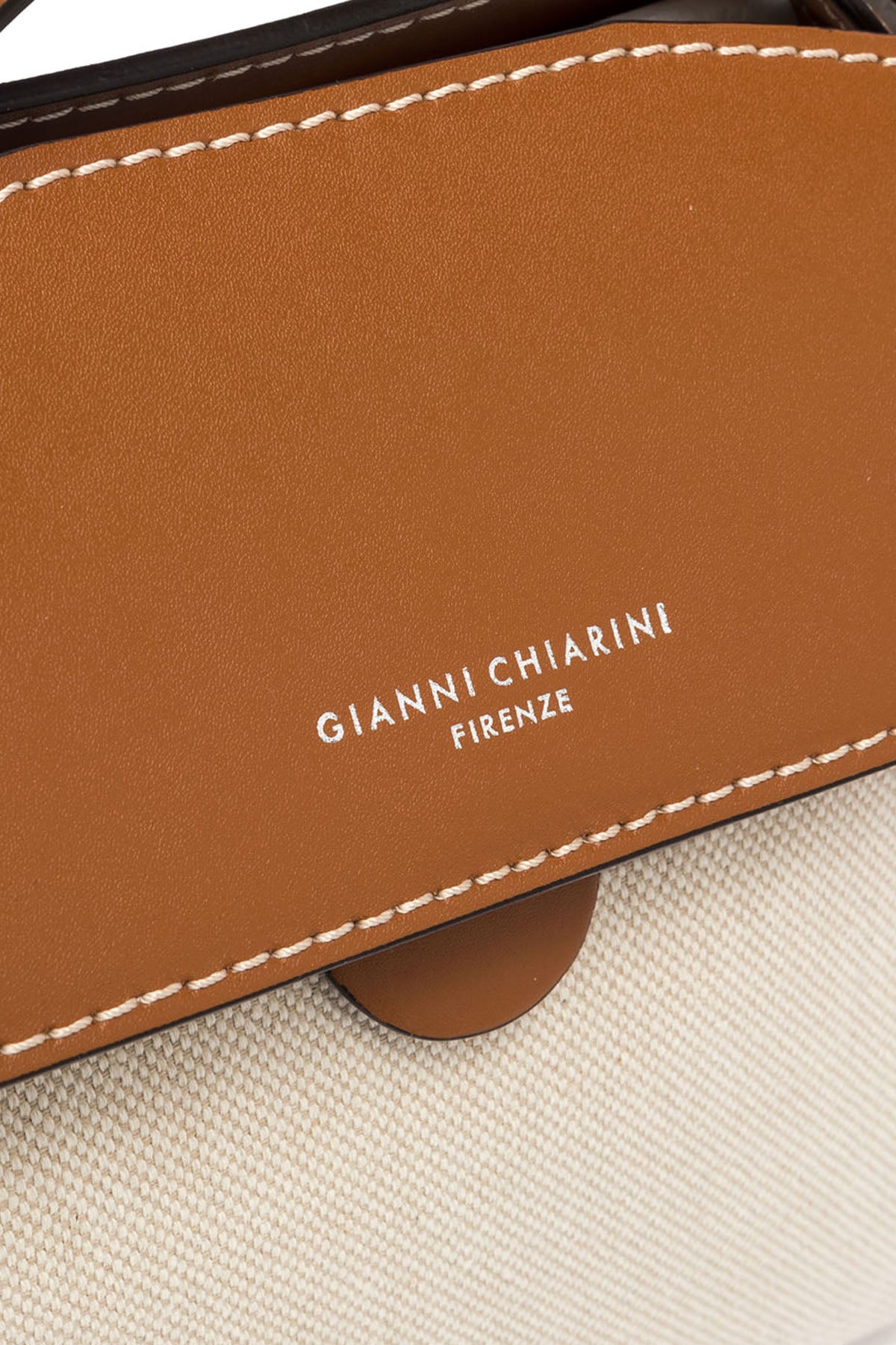 Gianni Chiarini Clio Deri Kombinasyonlu Kanvas Kumaş Omuz Çantası