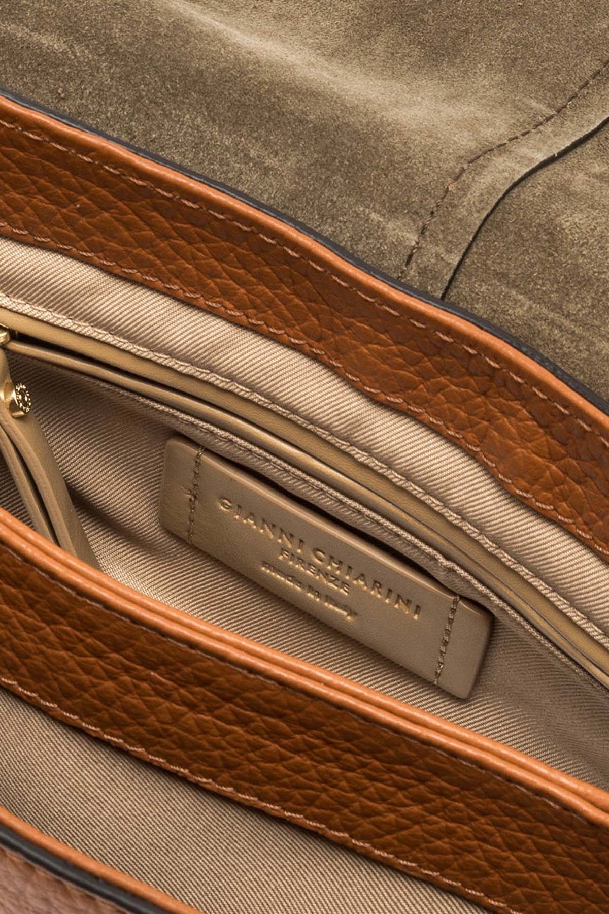 Gianni Chiarini Helena Round Geniş Askılı Deri Omuz Çantası