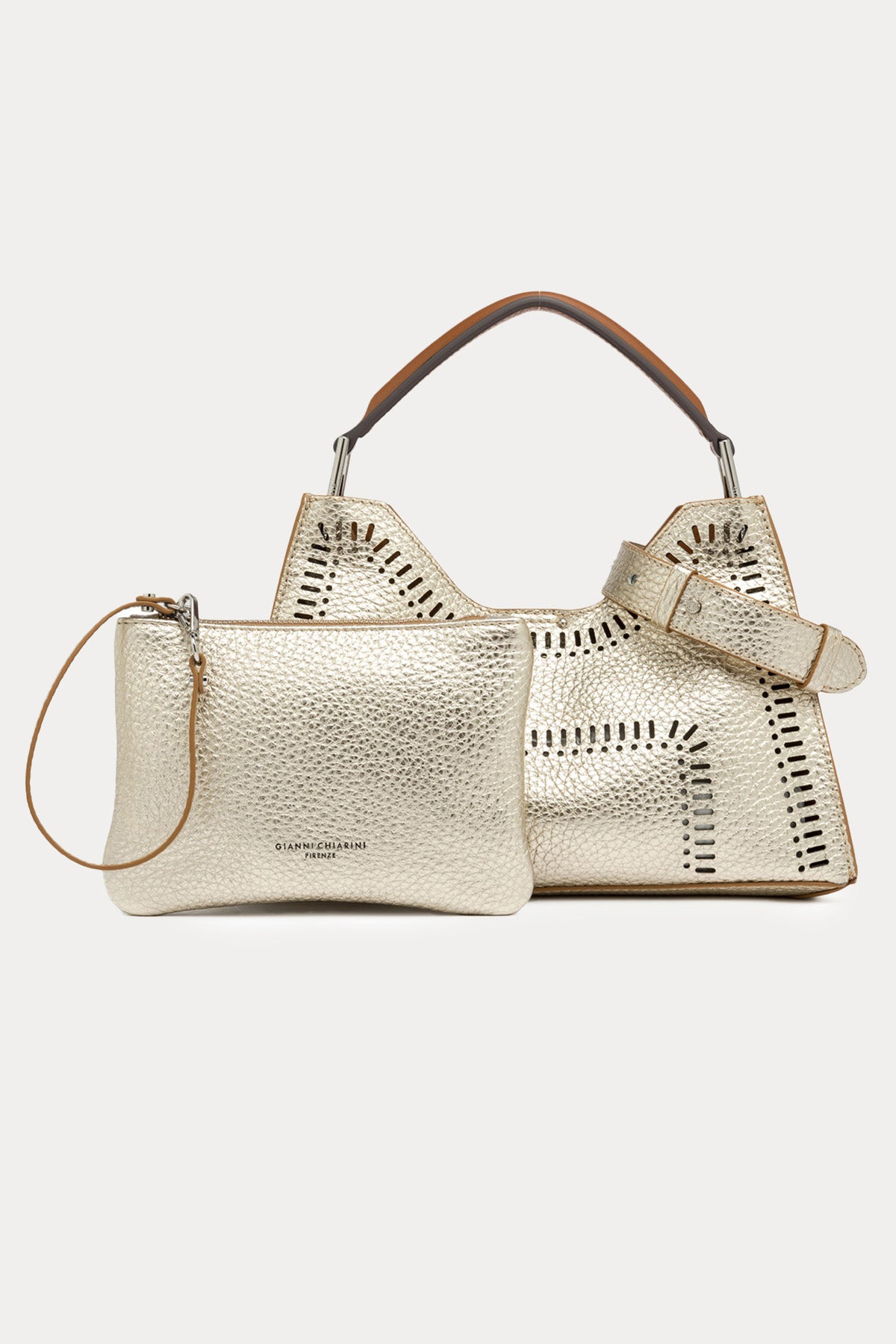 Gianni Chiarini Aurora Parlak Deri Omuz Çantası