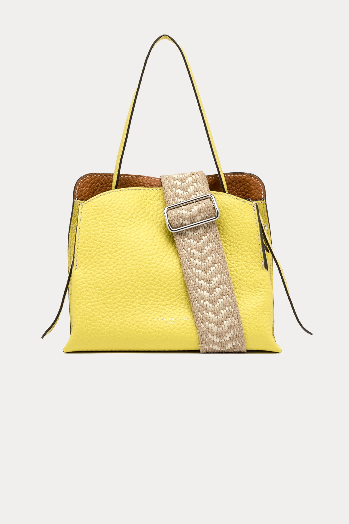 Gianni Chiarini Asia Kanvas Kumaş İç Çantalı Deri Omuz Çantası