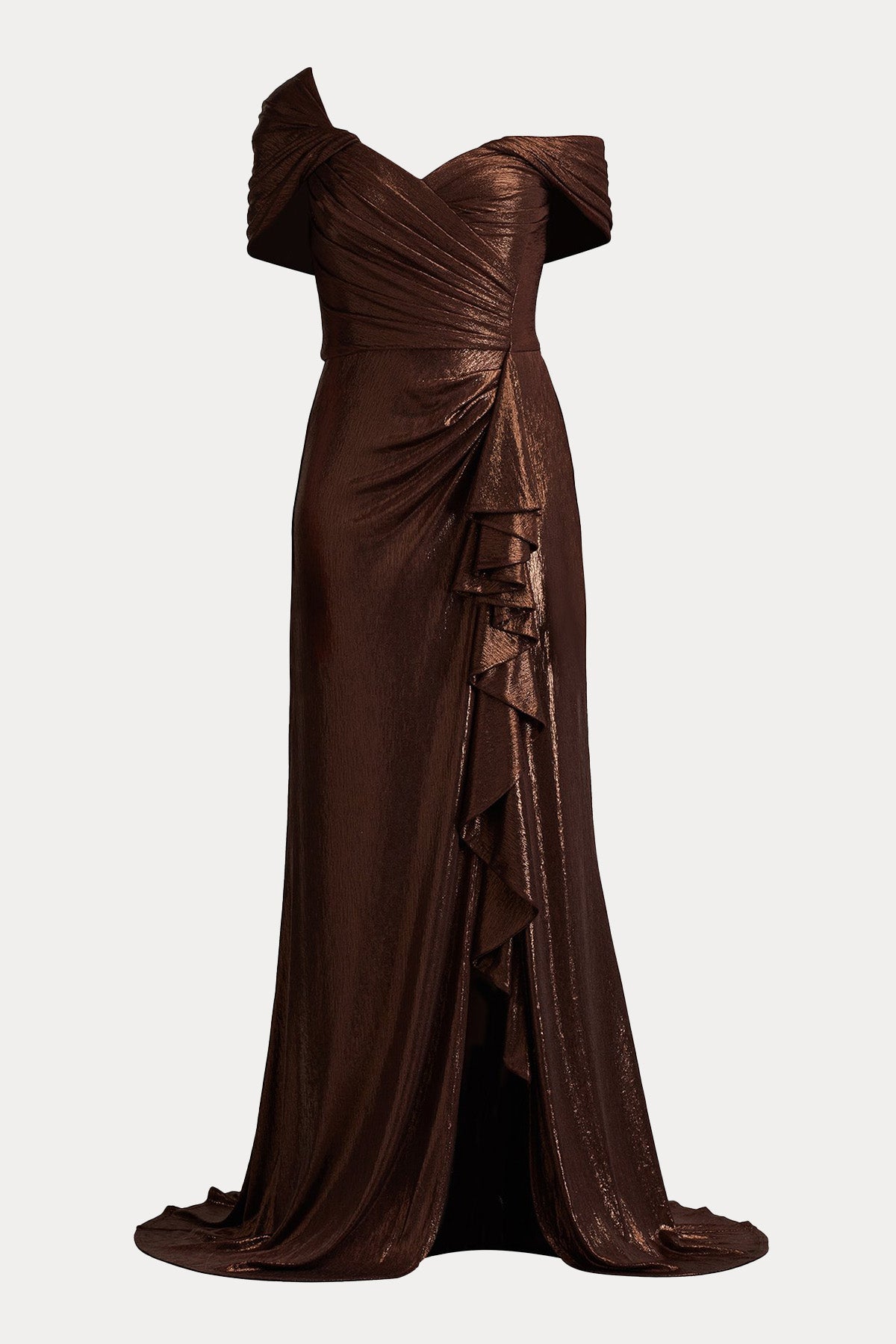 Tadashi Shoji Düşük Omuz Maxi Abiye Elbise