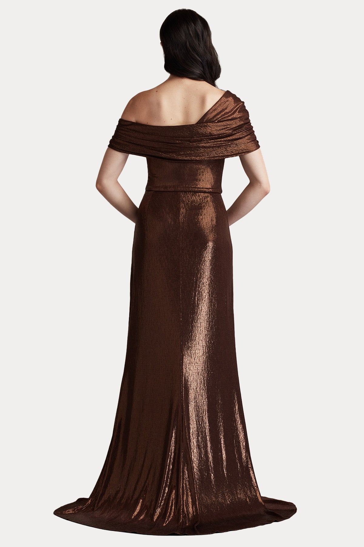 Tadashi Shoji Düşük Omuz Maxi Abiye Elbise