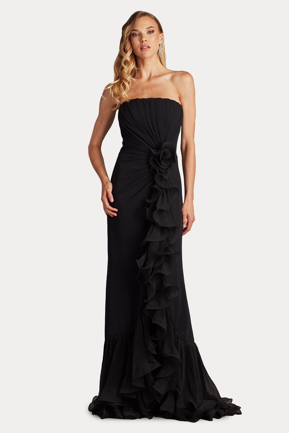 Tadashi Shoji Straplez Yaka Maxi Abiye Elbise-Abiye-Libas