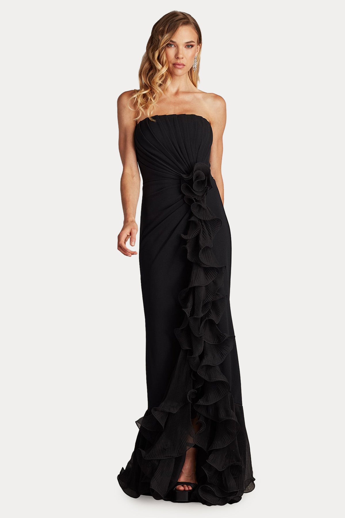 Tadashi Shoji Straplez Yaka Maxi Abiye Elbise-Abiye-Libas