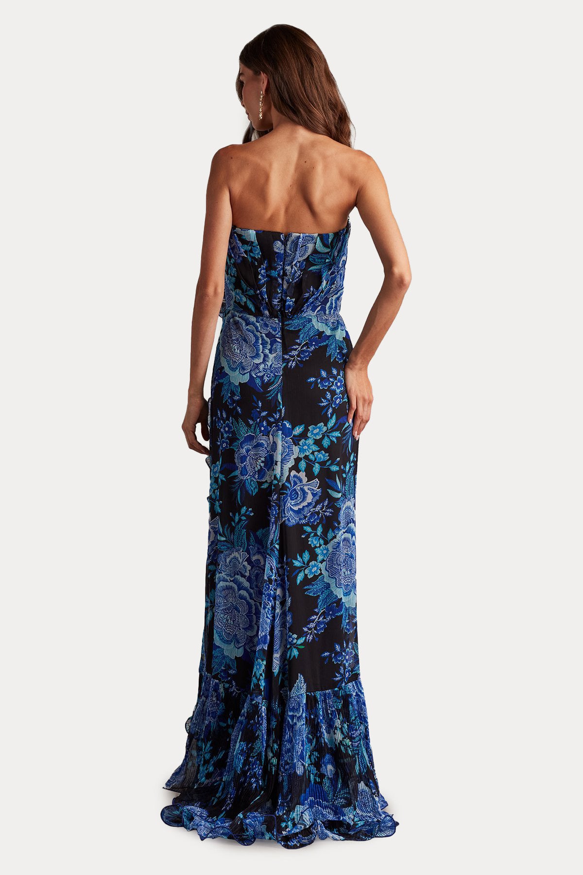 Tadashi Shoji Straplez Yaka Maxi Abiye Elbise-Abiye-Libas