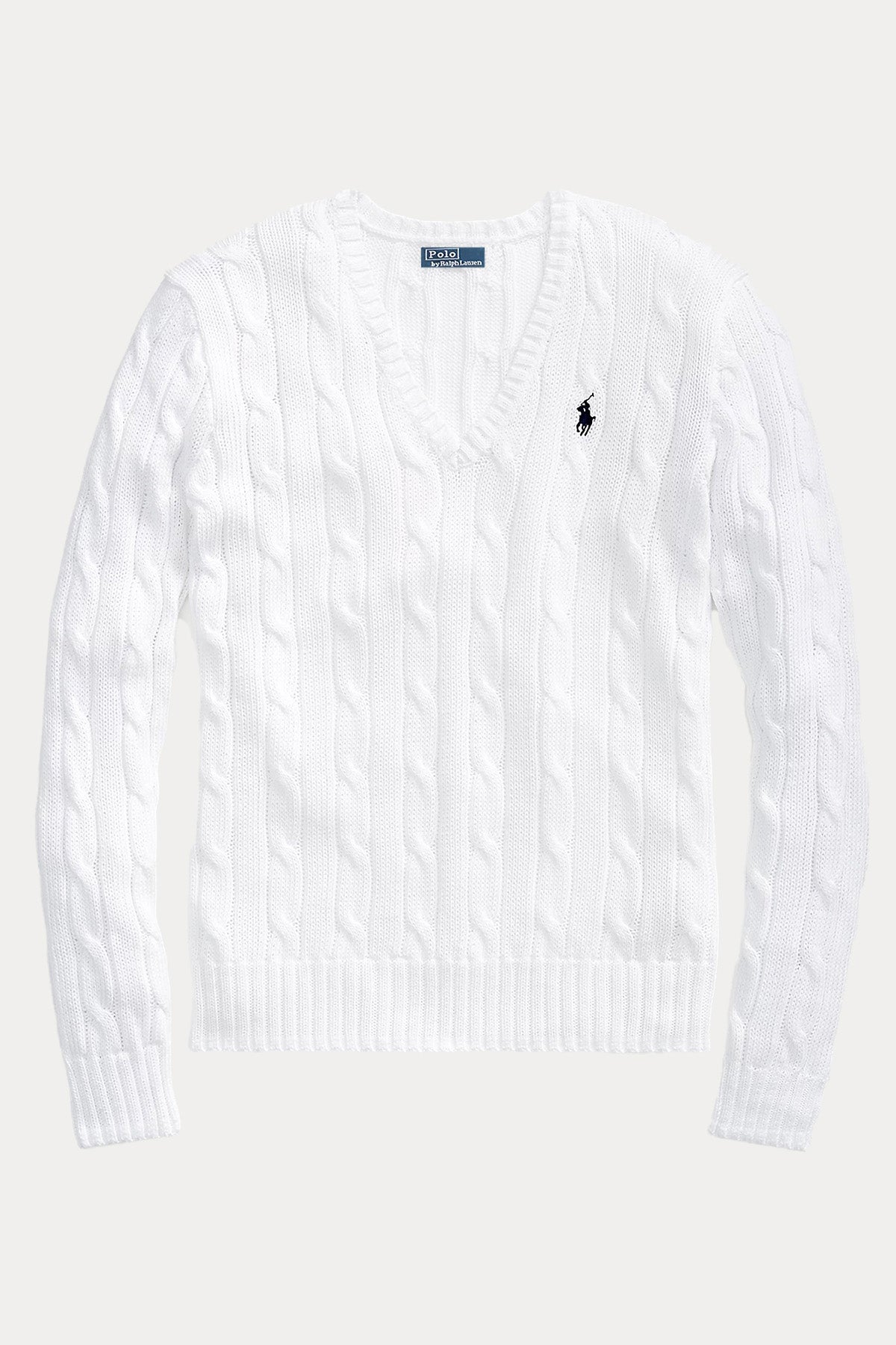 Polo Ralph Lauren Pima Cotton Slim Fit V Yaka Saç Örgü Triko