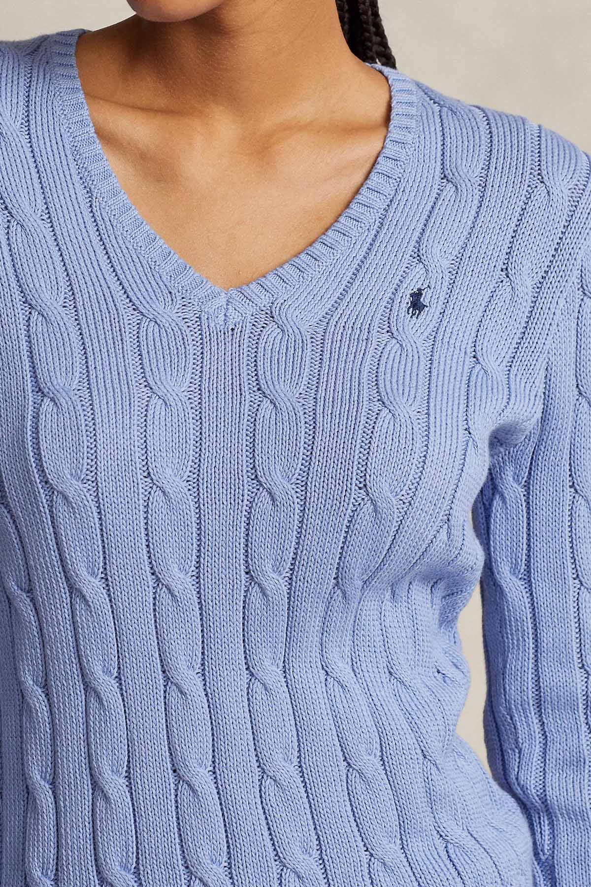 Polo Ralph Lauren Pima Cotton Slim Fit V Yaka Saç Örgü Triko-Triko-Libas