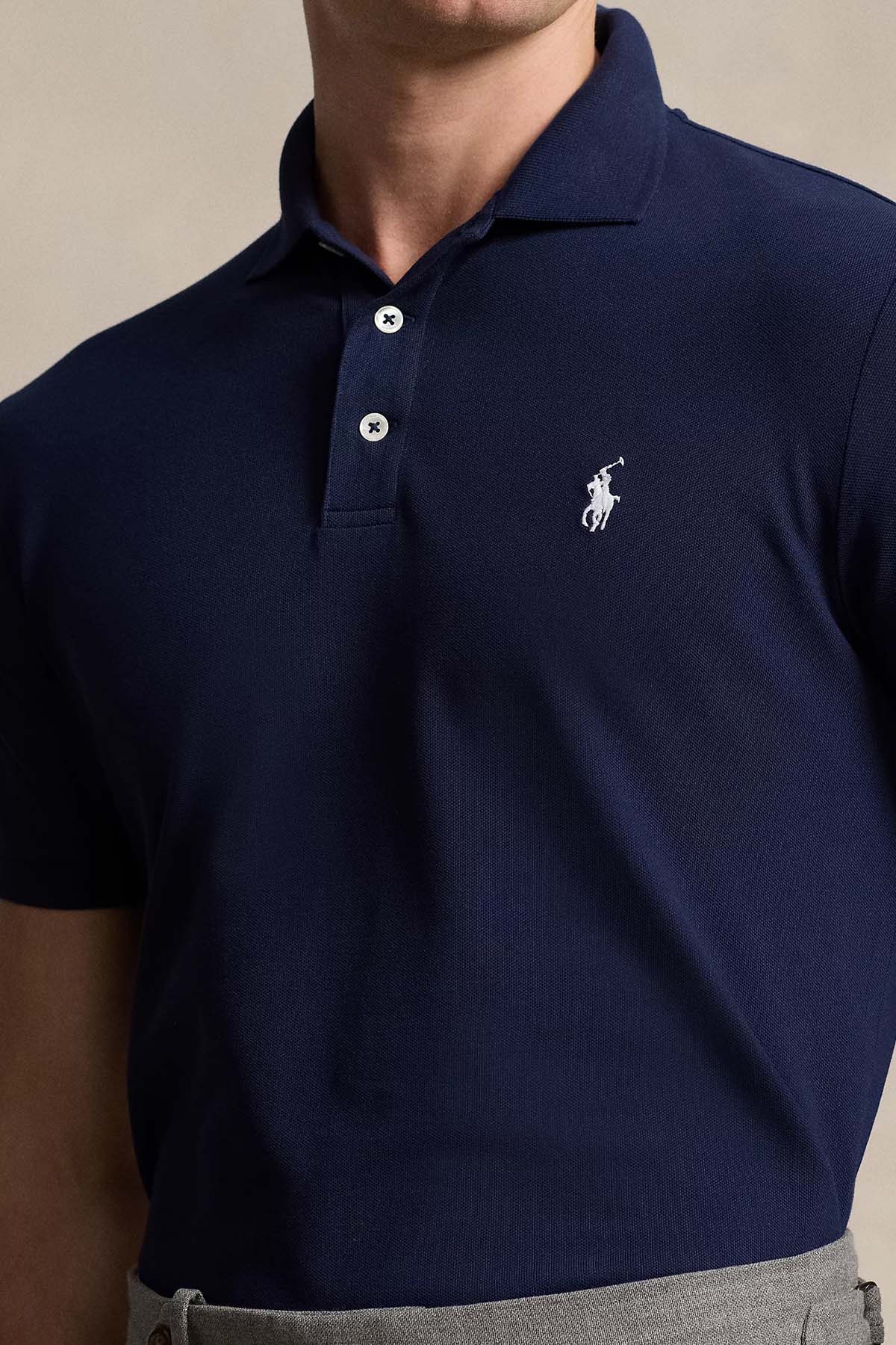 Polo Ralph Lauren Custom Slim Fit Stretch Mesh Polo Yaka T-shirt