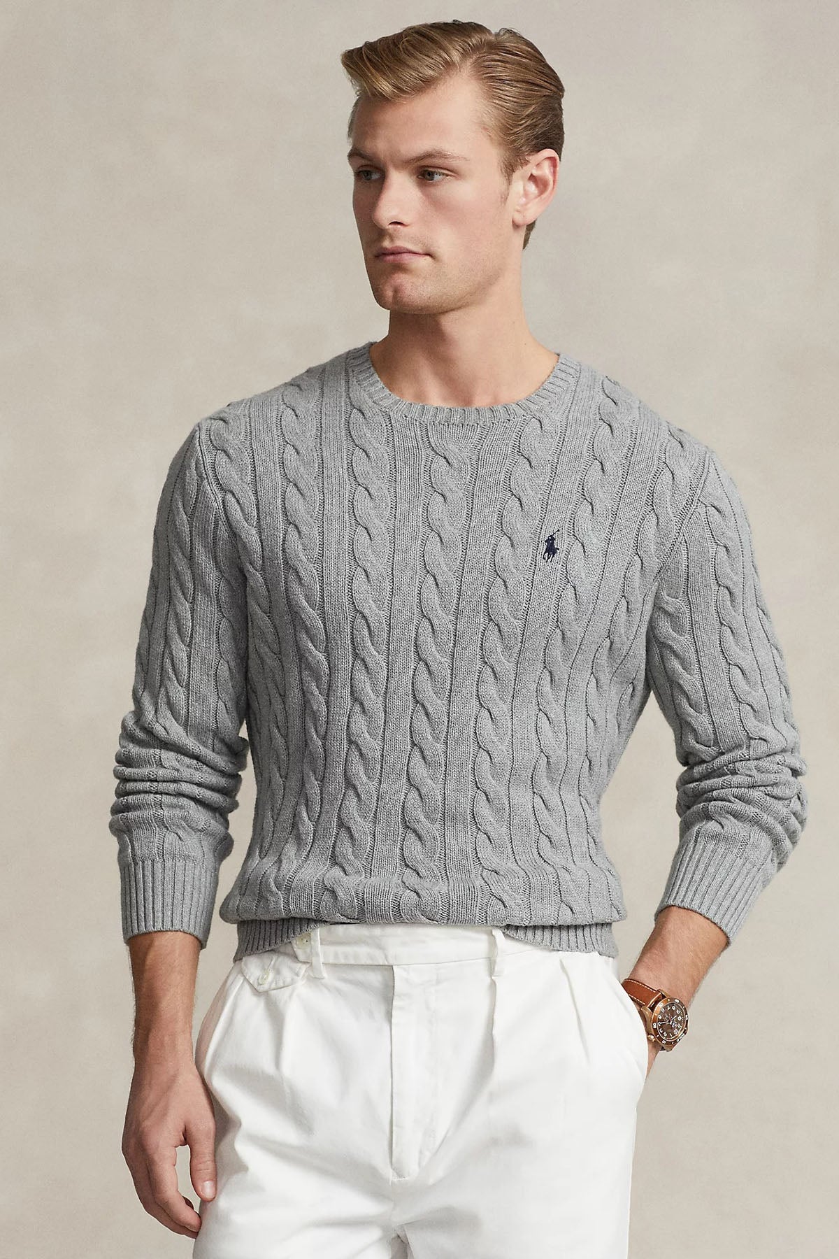 Polo Ralph Lauren Yuvarlak Yaka Saç Örgü Triko