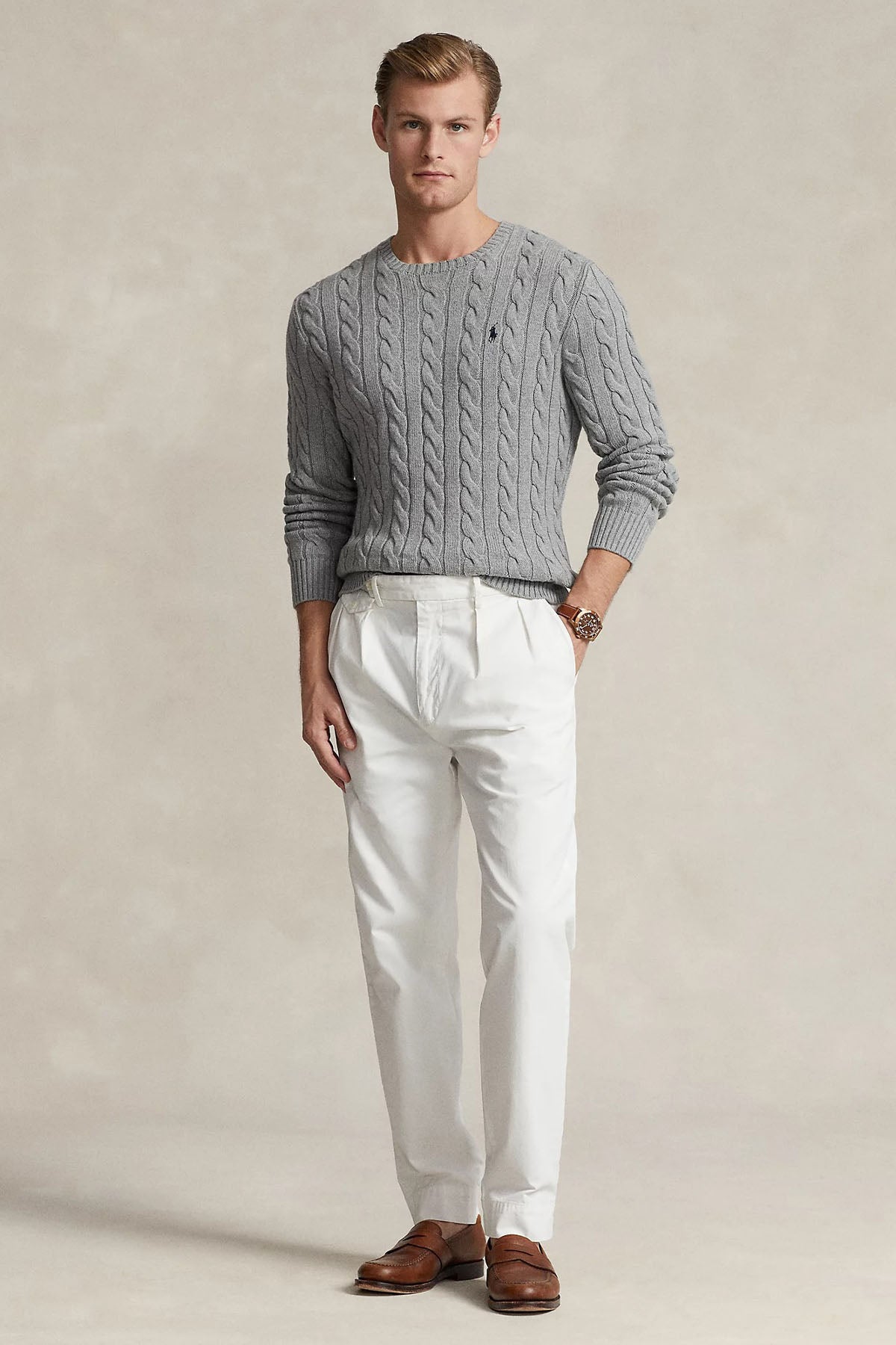 Polo Ralph Lauren Yuvarlak Yaka Saç Örgü Triko